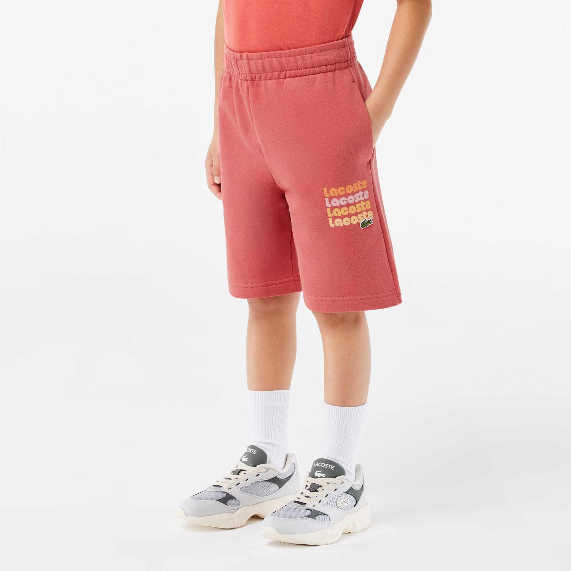Red ZV9 - Lacoste - Kids' Logo Fleece Jogger Shorts - 2