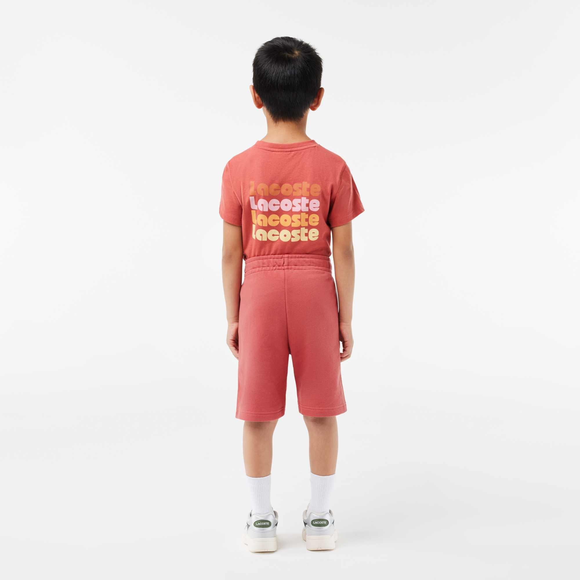 Red ZV9 - Lacoste - Kids' Logo Fleece Jogger Shorts - 3