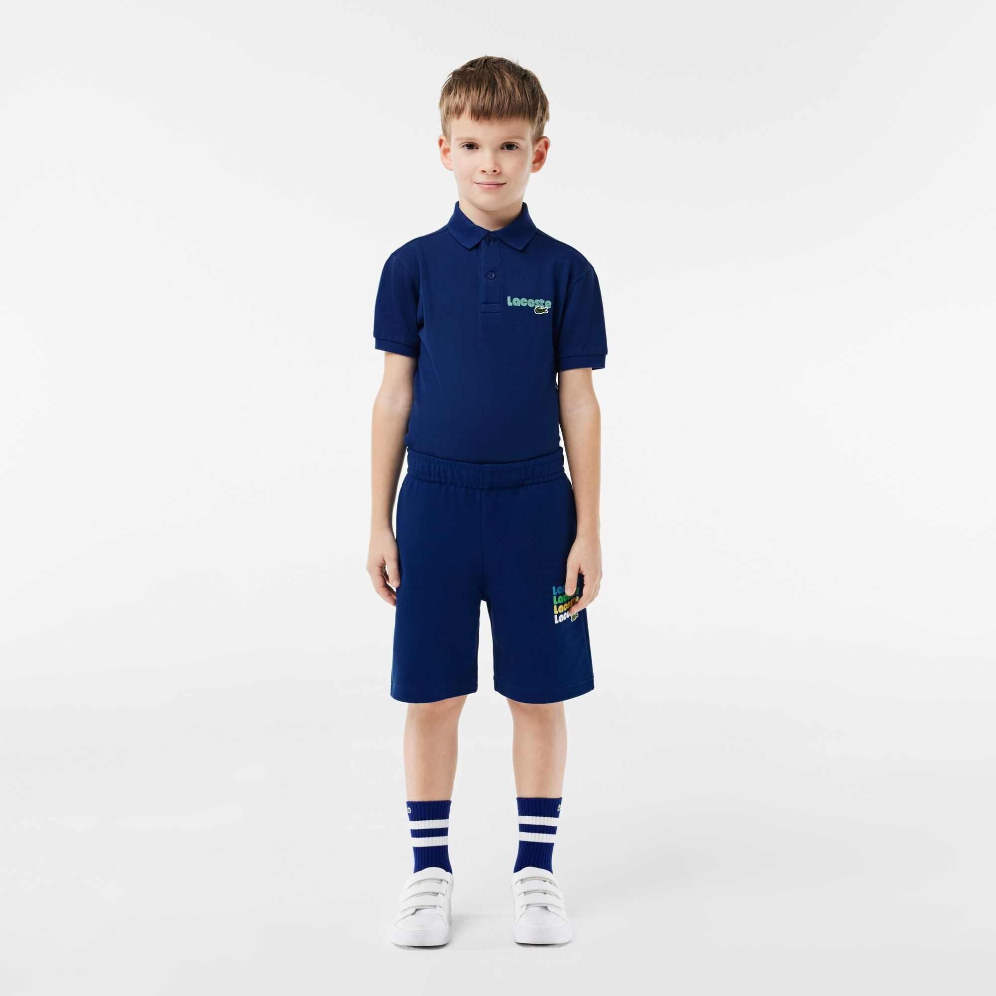 Navy HBM - Lacoste - Kids' Fleece Jogger Shorts - 3