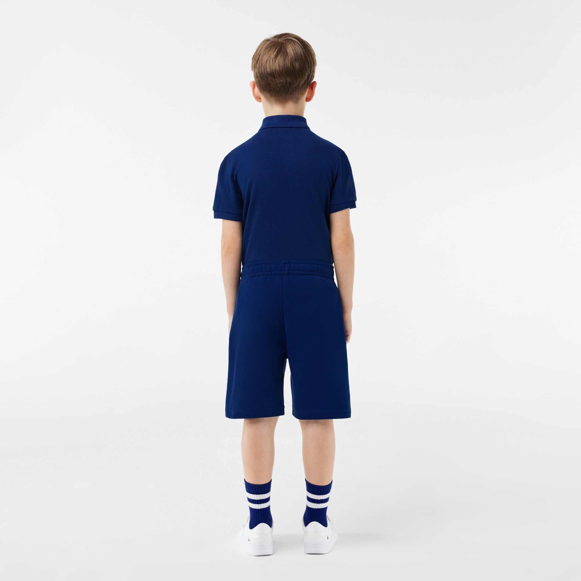 Navy HBM - Lacoste - Kids' Fleece Jogger Shorts - 4