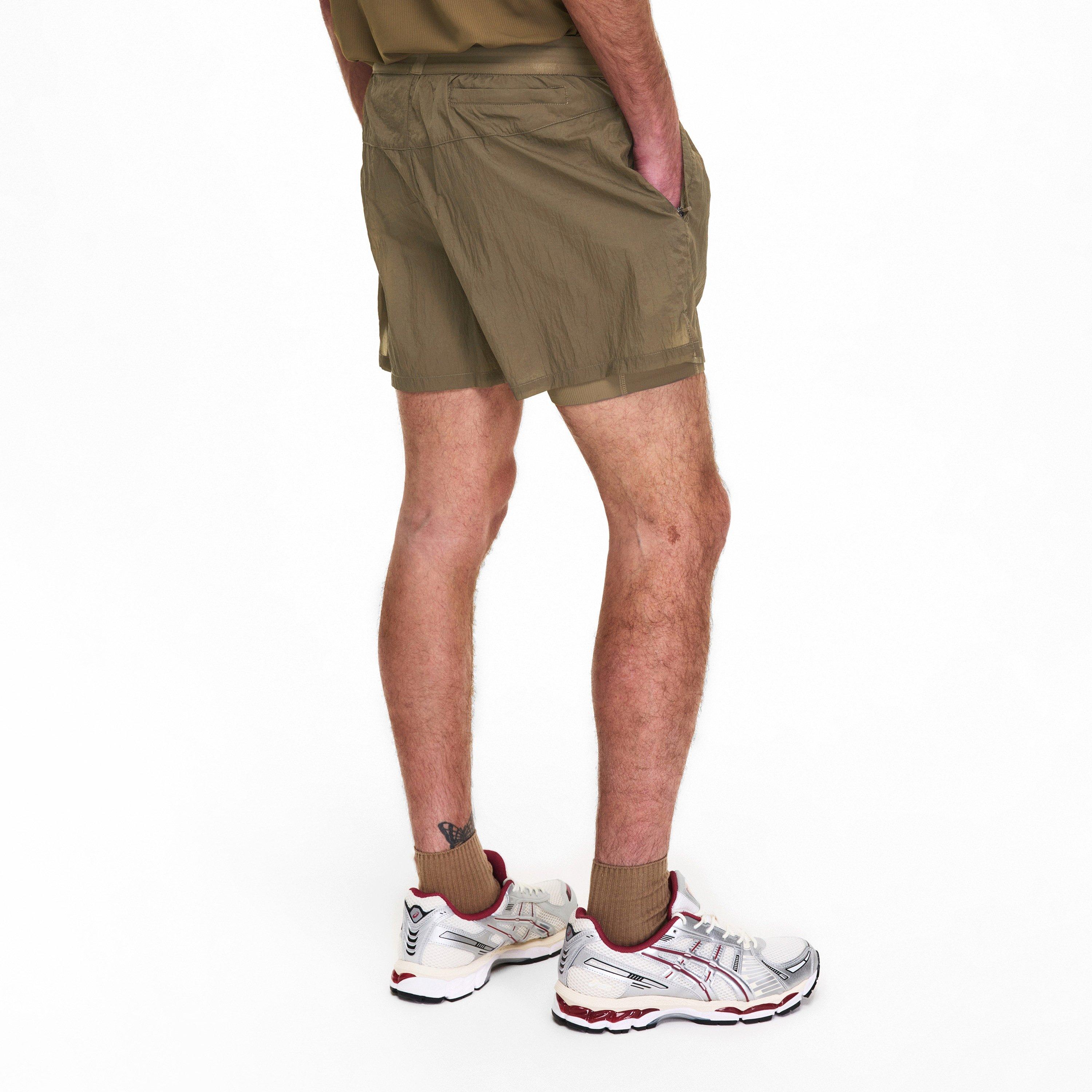 Brown - The Couture Club - Mens 2-1 Translucent Run Shorts - 4
