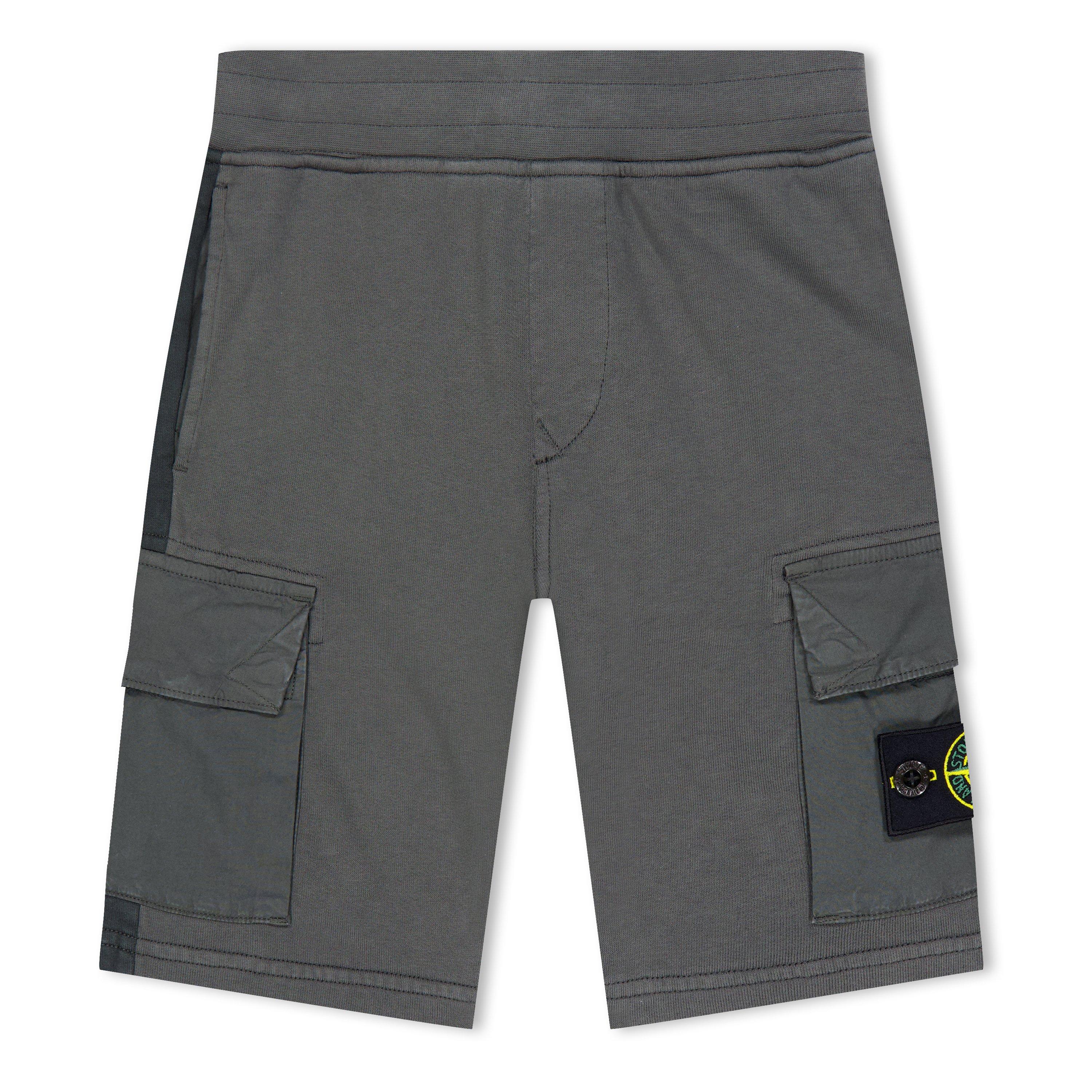 Blue Grey V0063 - Stone Island - Junior Bermuda Cotton Fleece - 1