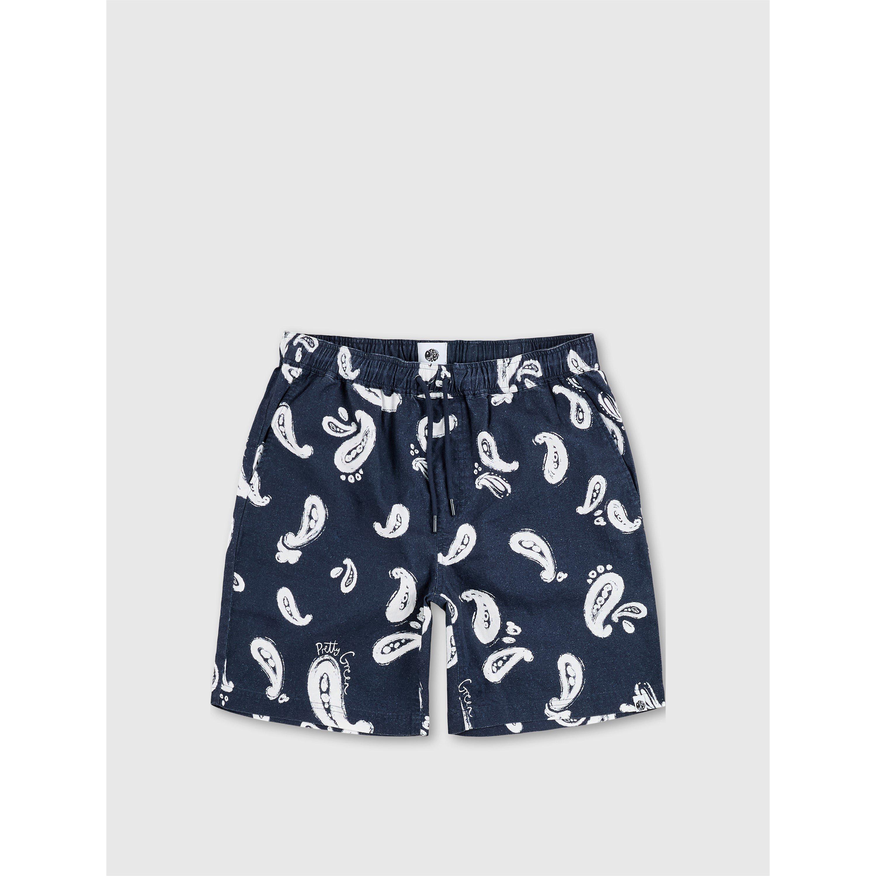 Pretty Green Men's Fleece Jogger Shorts - Navy - Small