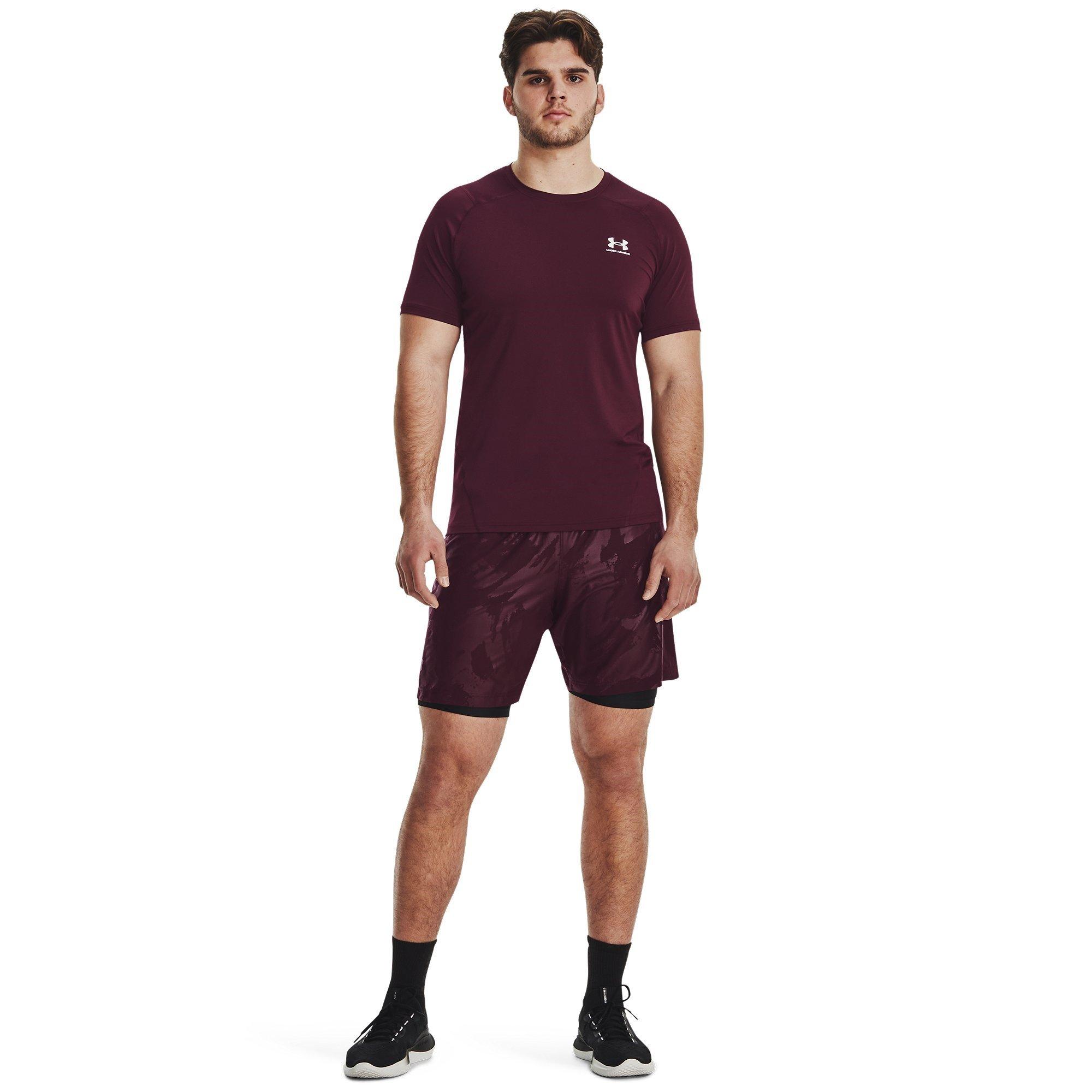 Maroon - Under Armour - Emboss Performance Gym Shorts - 4