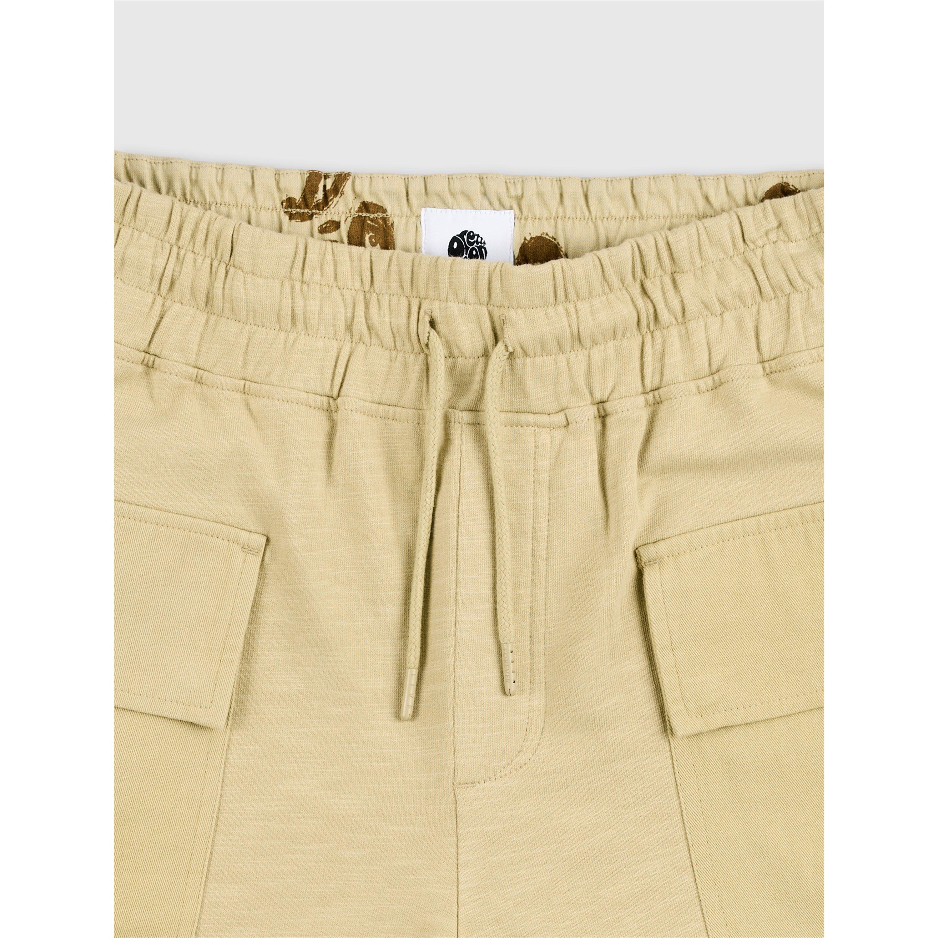 Taupe - Pretty Green - Men's Stamford Fleece Jogger Shorts - 3