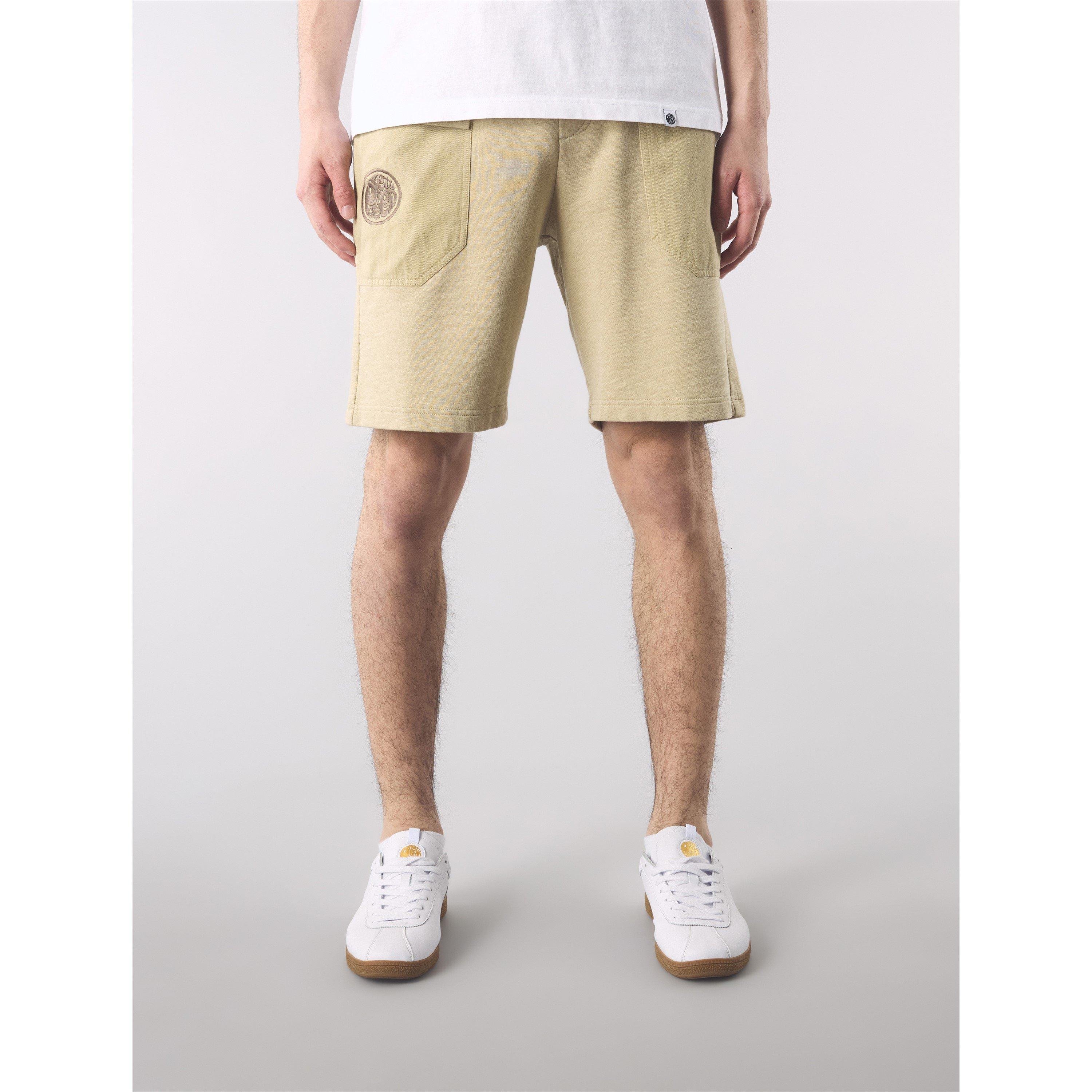 Taupe - Pretty Green - Men's Stamford Fleece Jogger Shorts - 4