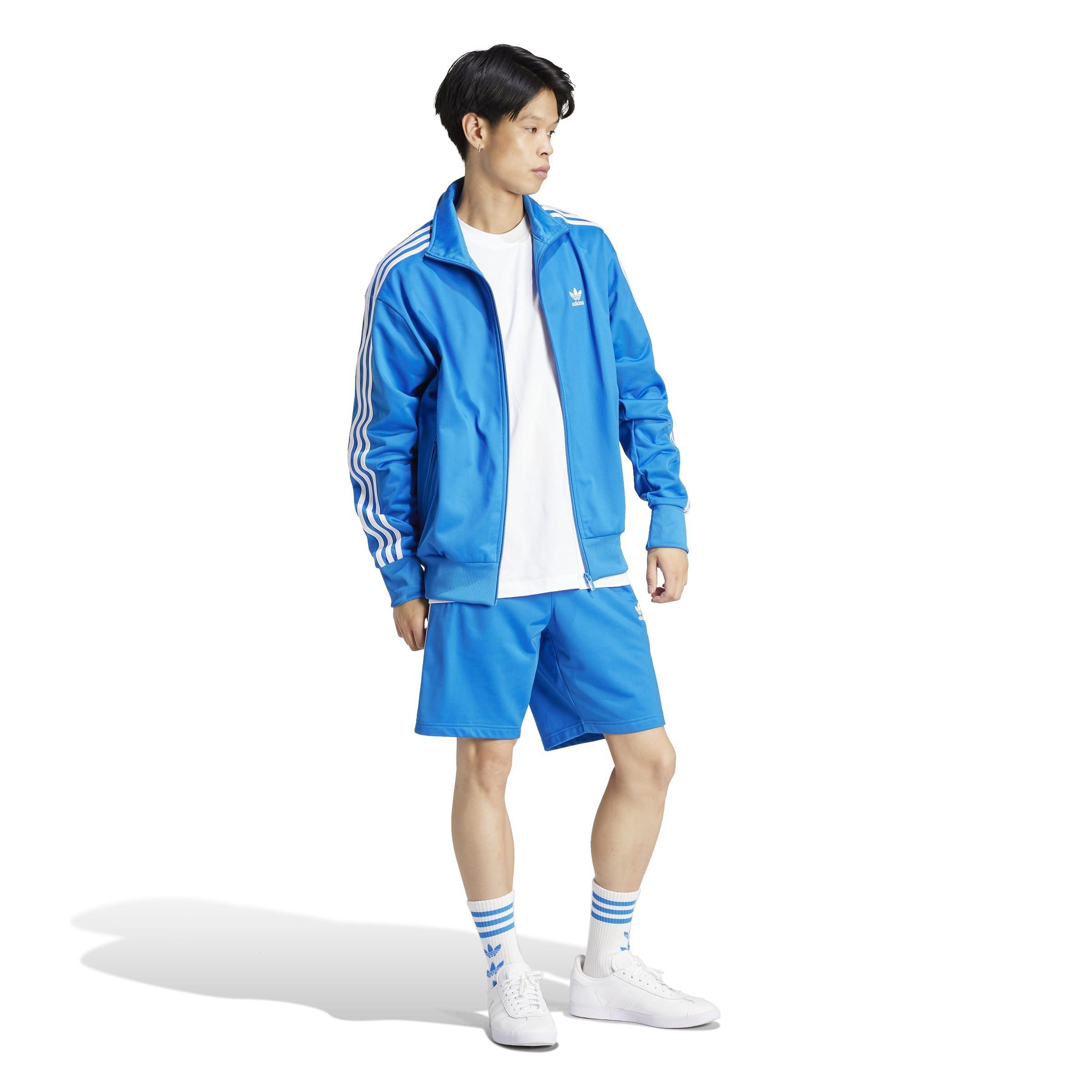 Blue - adidas Originals - Firebird Jersey Jogger Shorts - 4