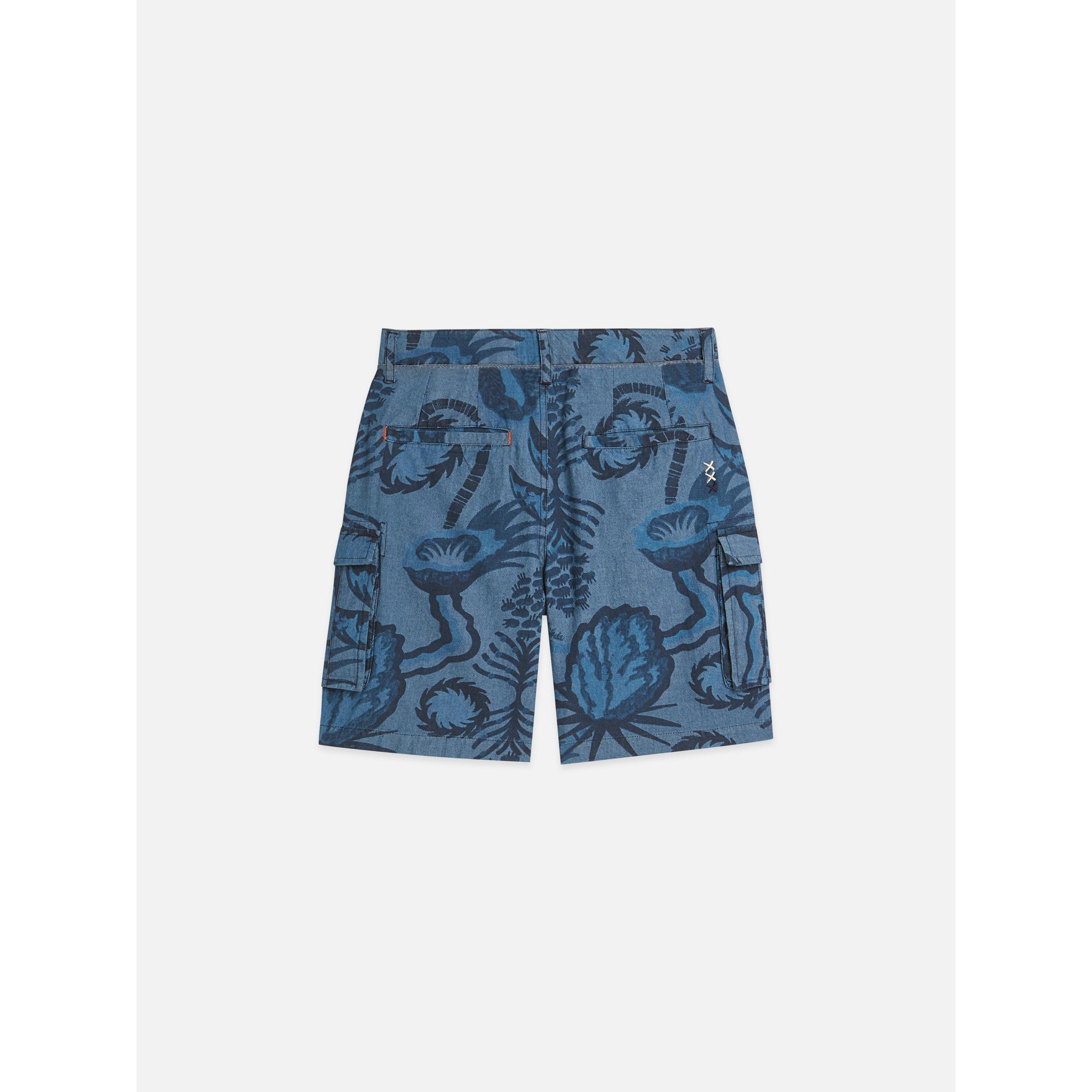Scotch and Soda Kids' Cargo Shorts - Floral Indigo - 12 Years