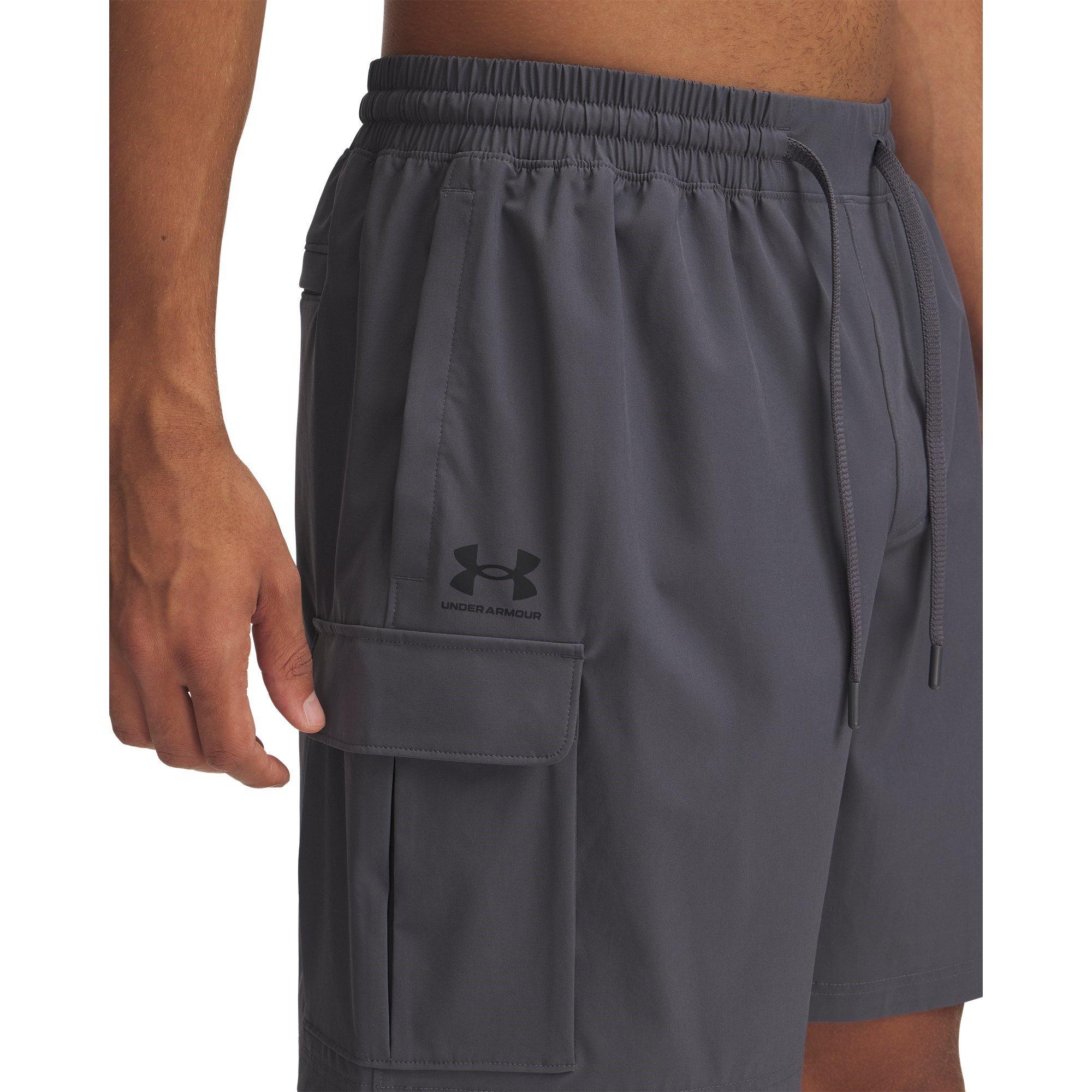 C Rock/Black - Under Armour - Men's Vibe Woven Cargo Shorts - 3