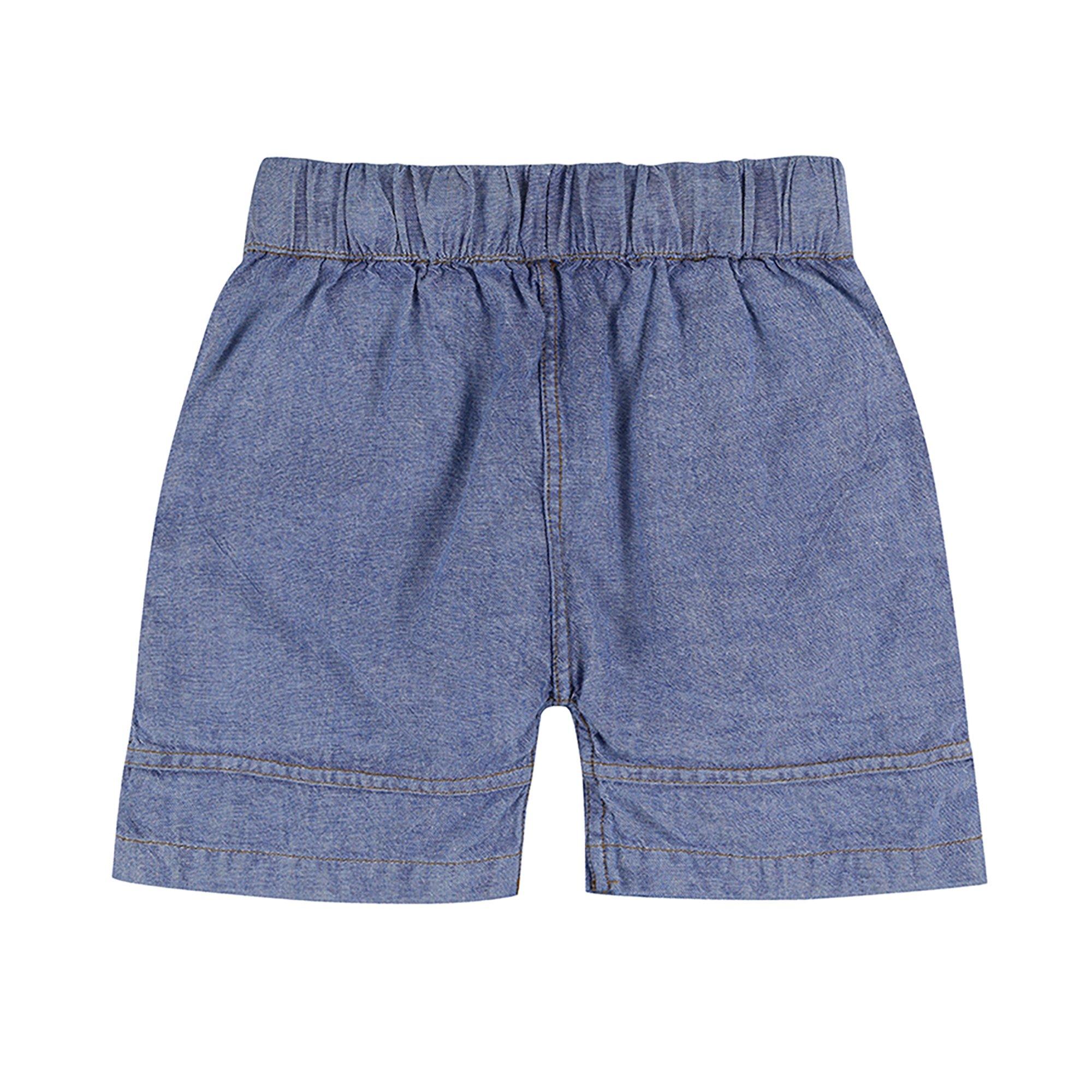 Blå - Lilly and Sid - Chambray Jersey Jogger Shorts - 2