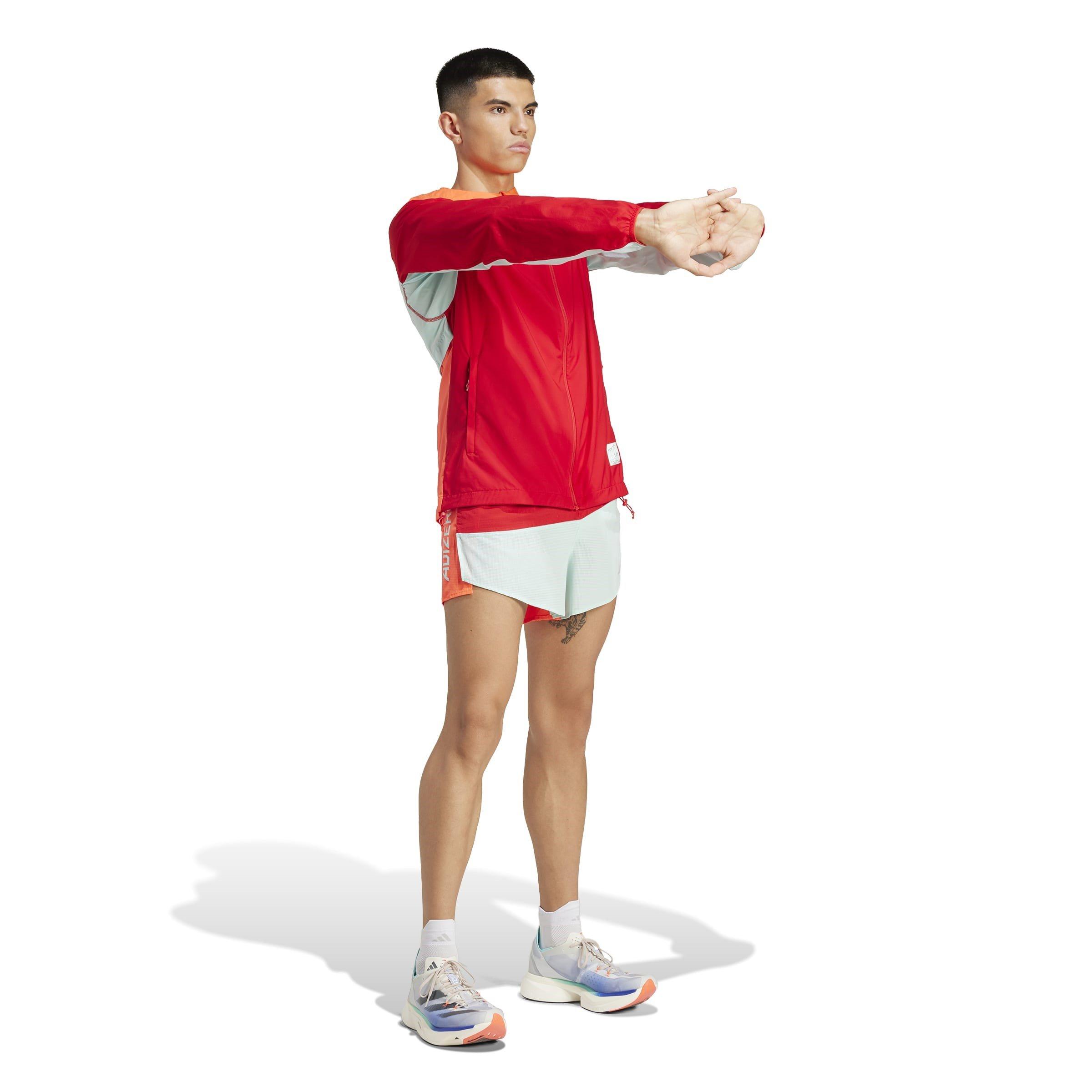 Scrlt/Aqa/ Red - adidas - New York City Running Split Short Mens - 4