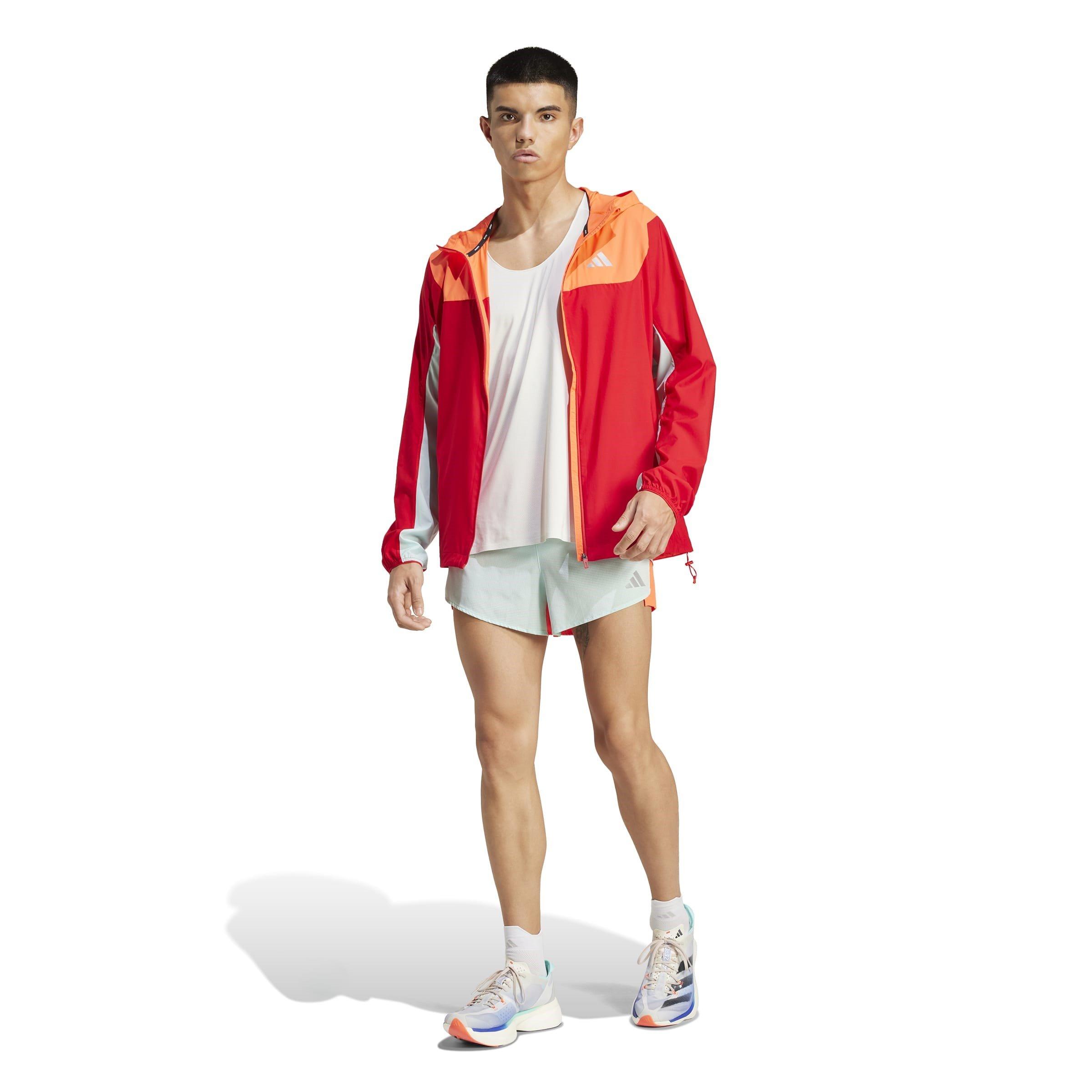 Scrlt/Aqa/ Red - adidas - New York City Running Split Short Mens - 7
