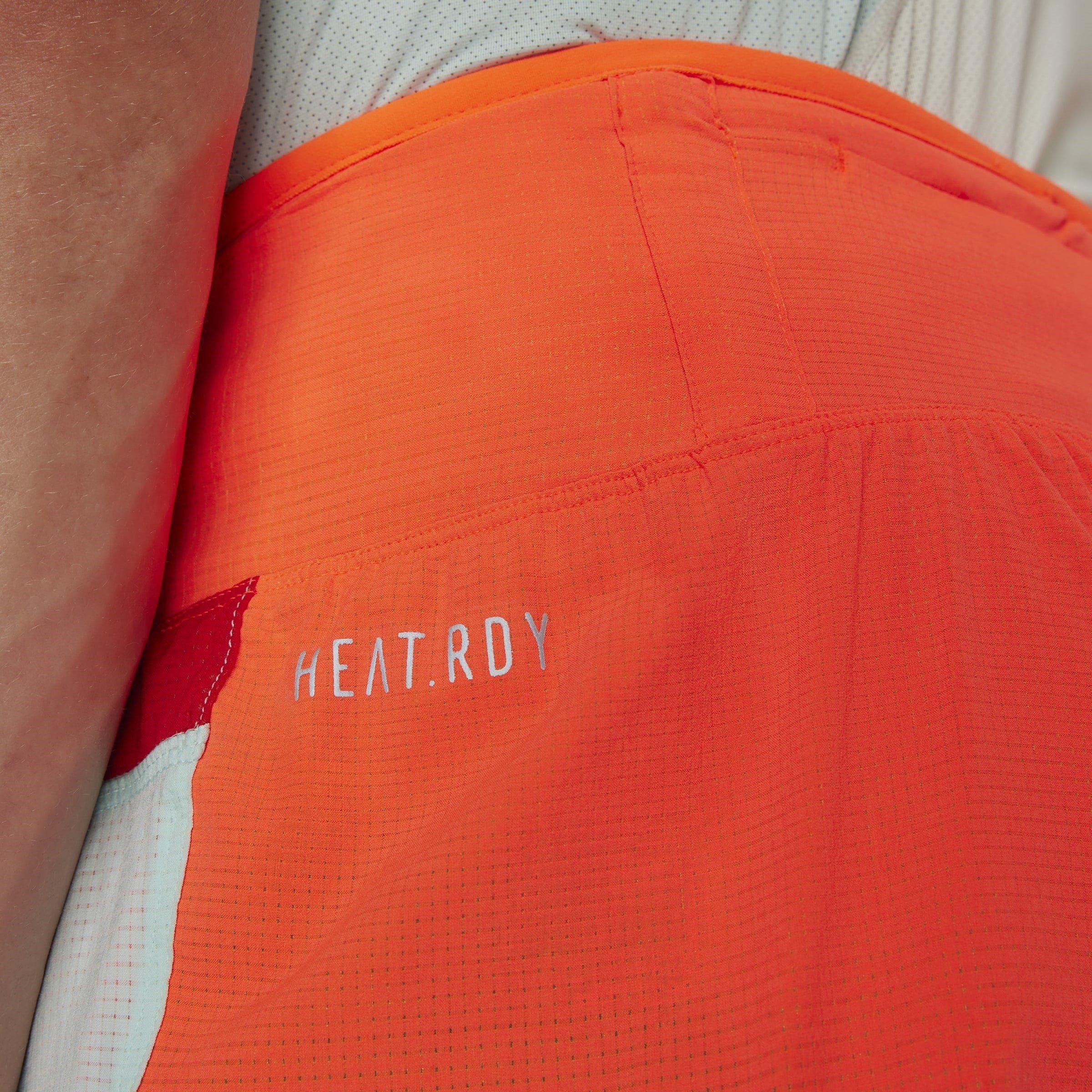 Scrlt/Aqa/ Red - adidas - New York City Running Split Short Mens - 10