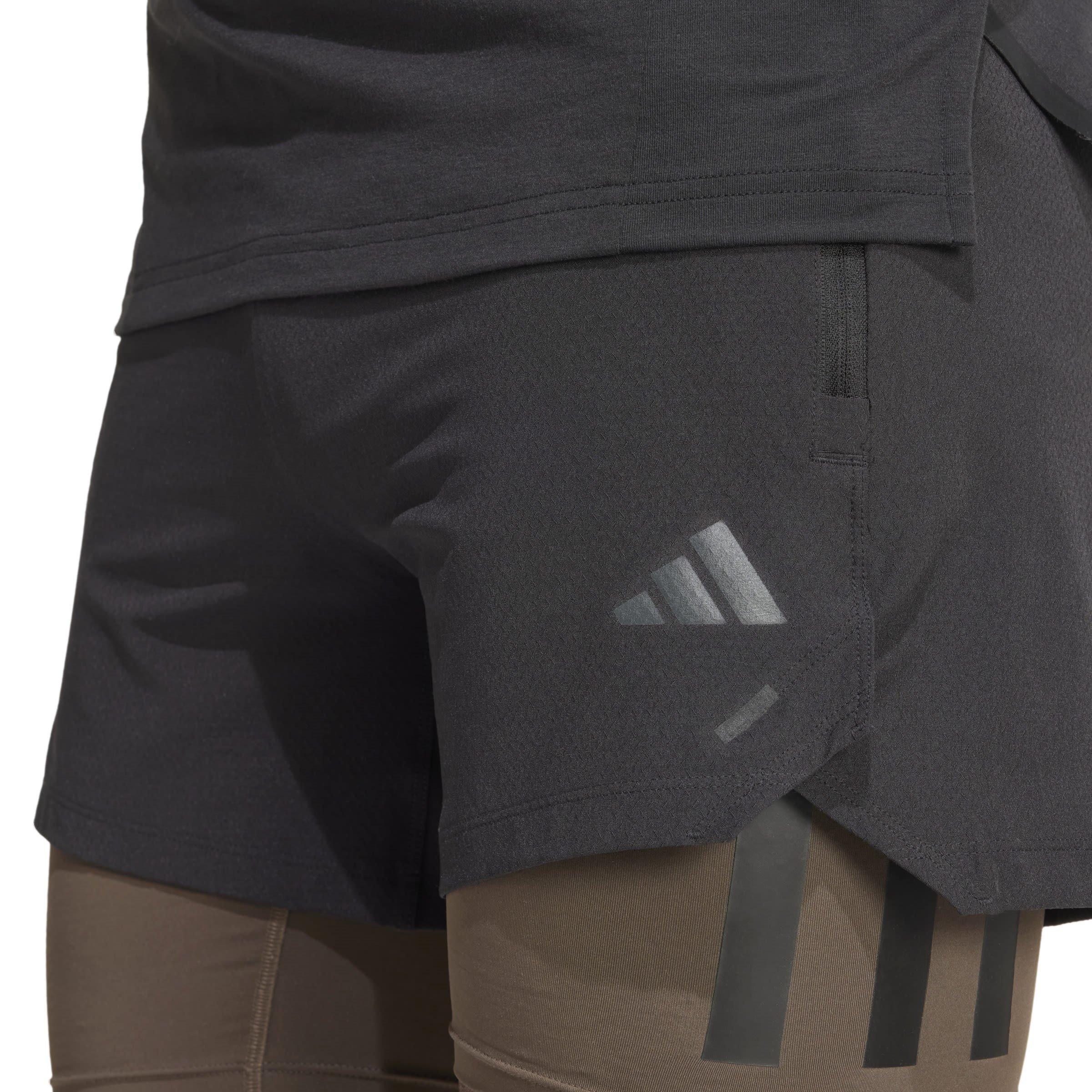 Black/Carbon - adidas - Power 2in1 Gym Short Mens - 5