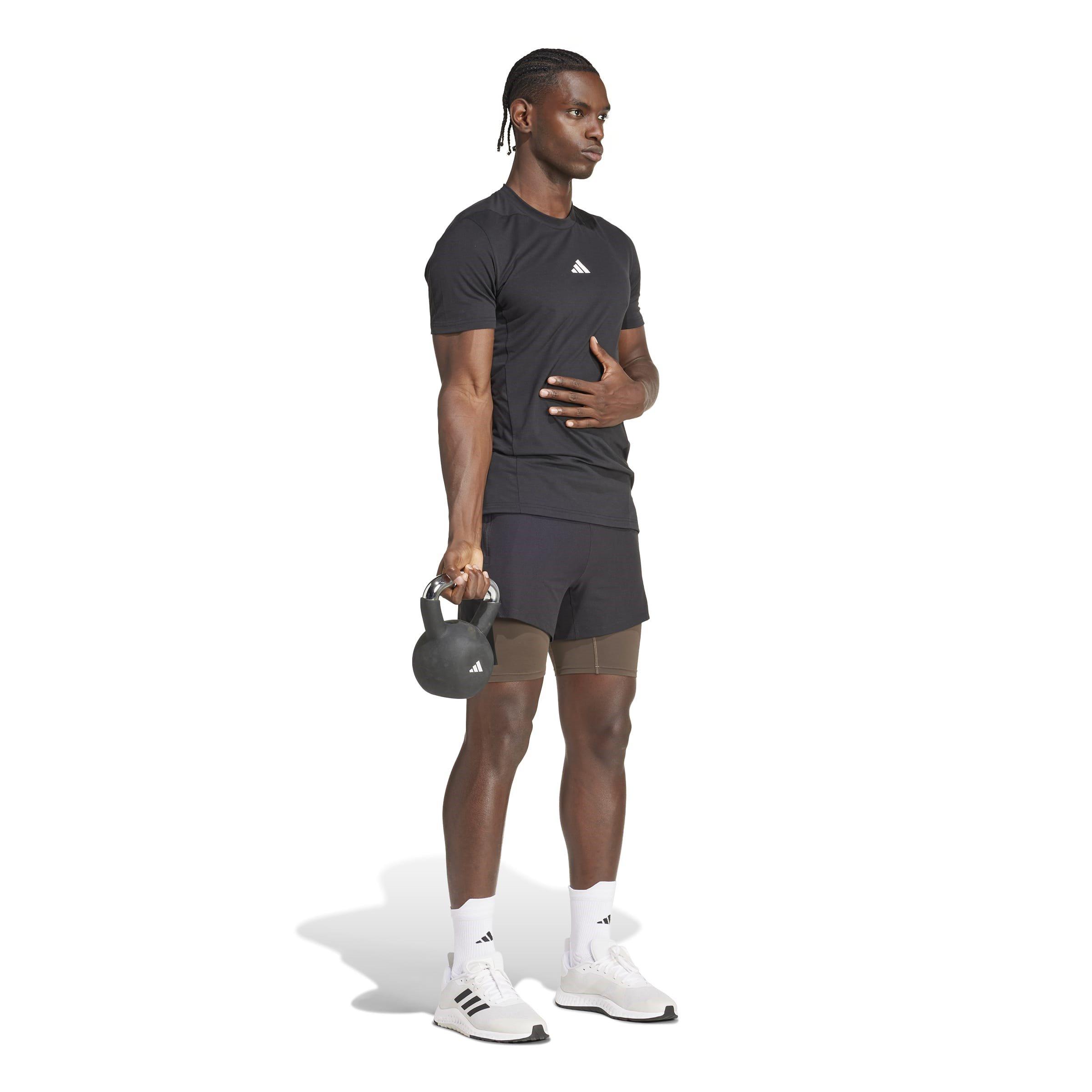 Sort/Kulstof - adidas - Power Workout Two-in-One Shorts Mens - 4