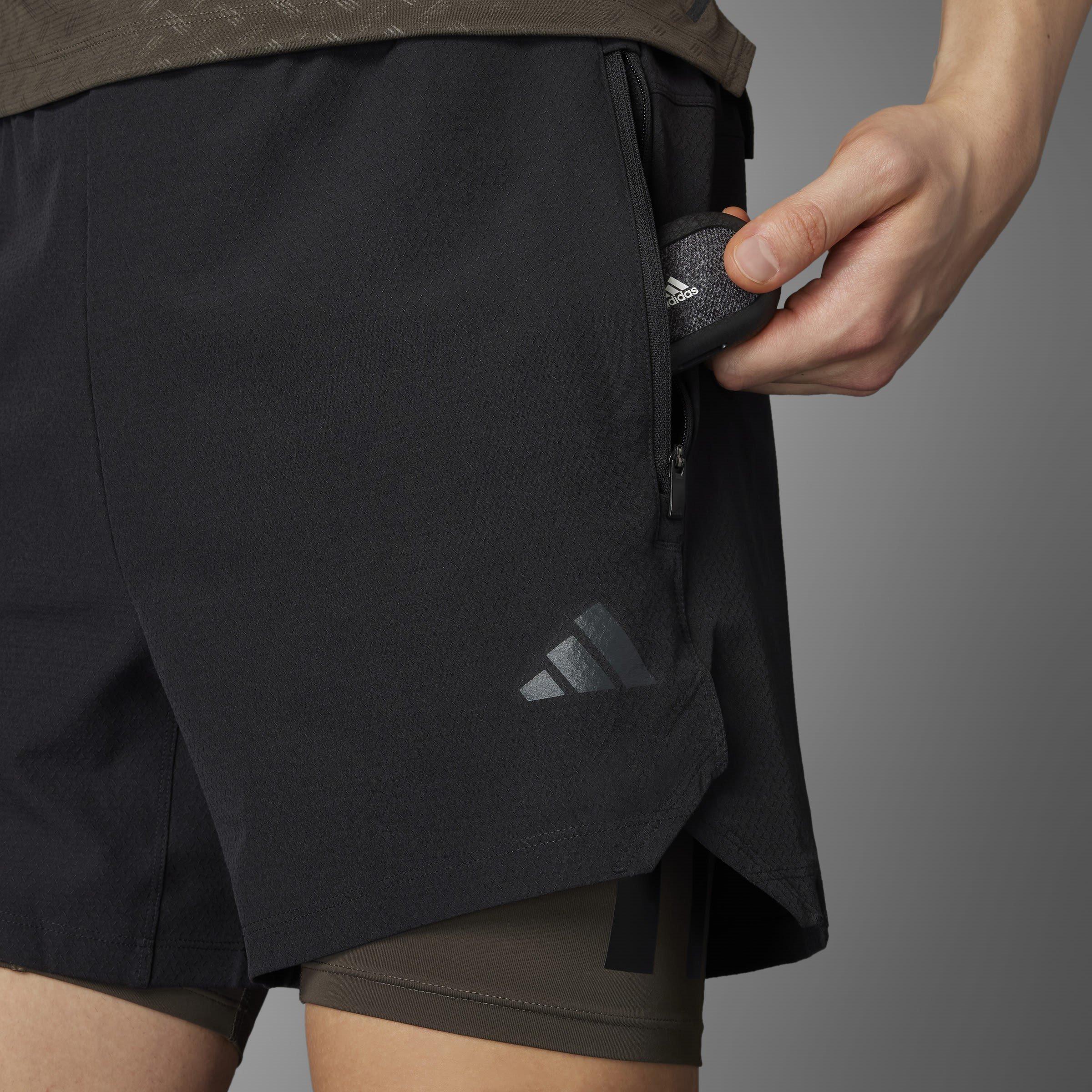 Sort/Kulstof - adidas - Power Workout Two-in-One Shorts Mens - 9