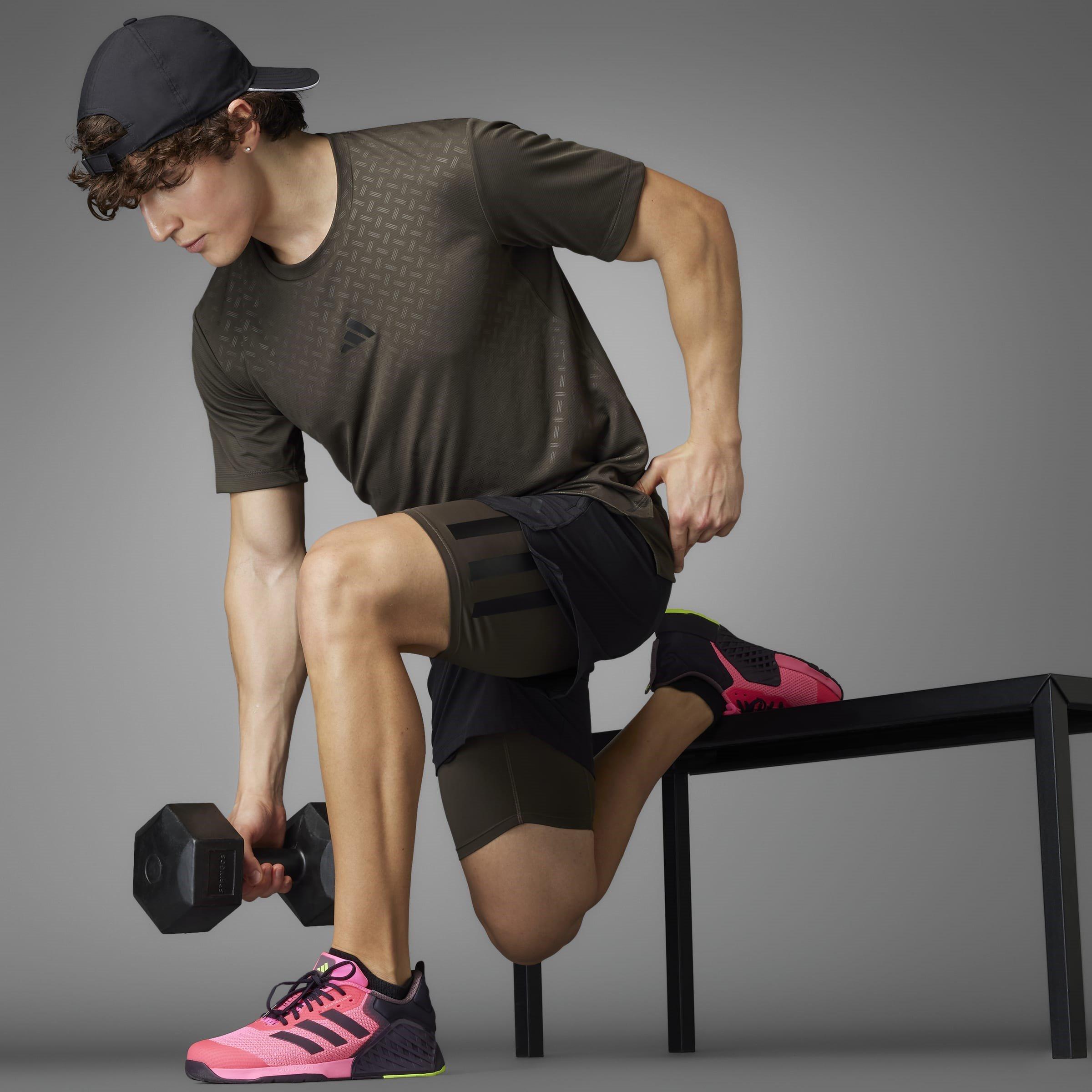 Sort/Kulstof - adidas - Power Workout Two-in-One Shorts Mens - 10