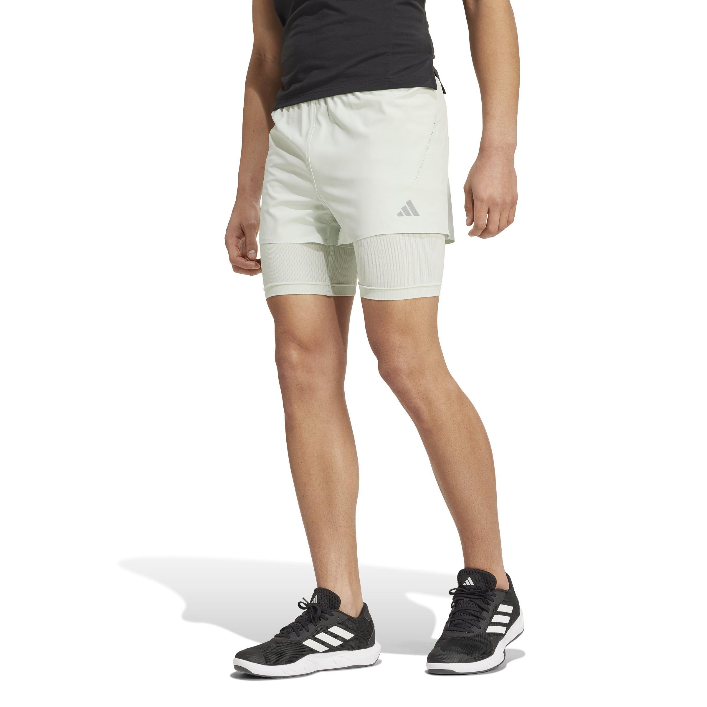 Linen Green - adidas - Performance 2-in-1 Gym Shorts - 2