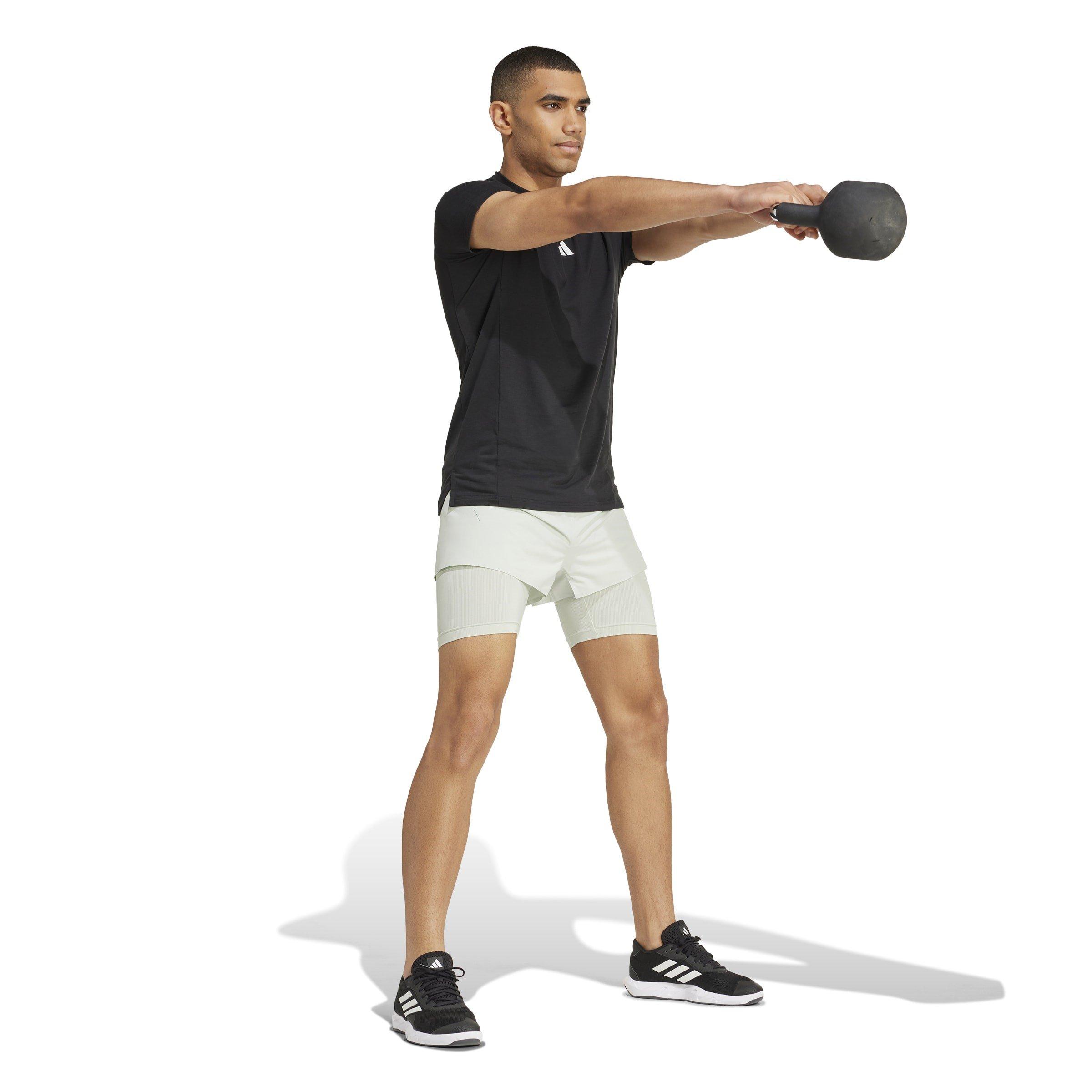 Linen Green - adidas - Performance 2-in-1 Gym Shorts - 4