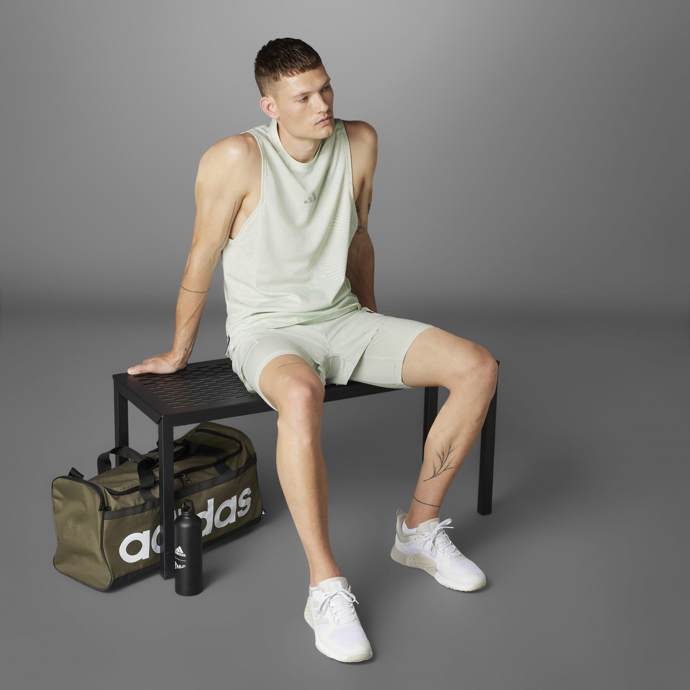 Linen Green - adidas - Performance 2-in-1 Gym Shorts - 7