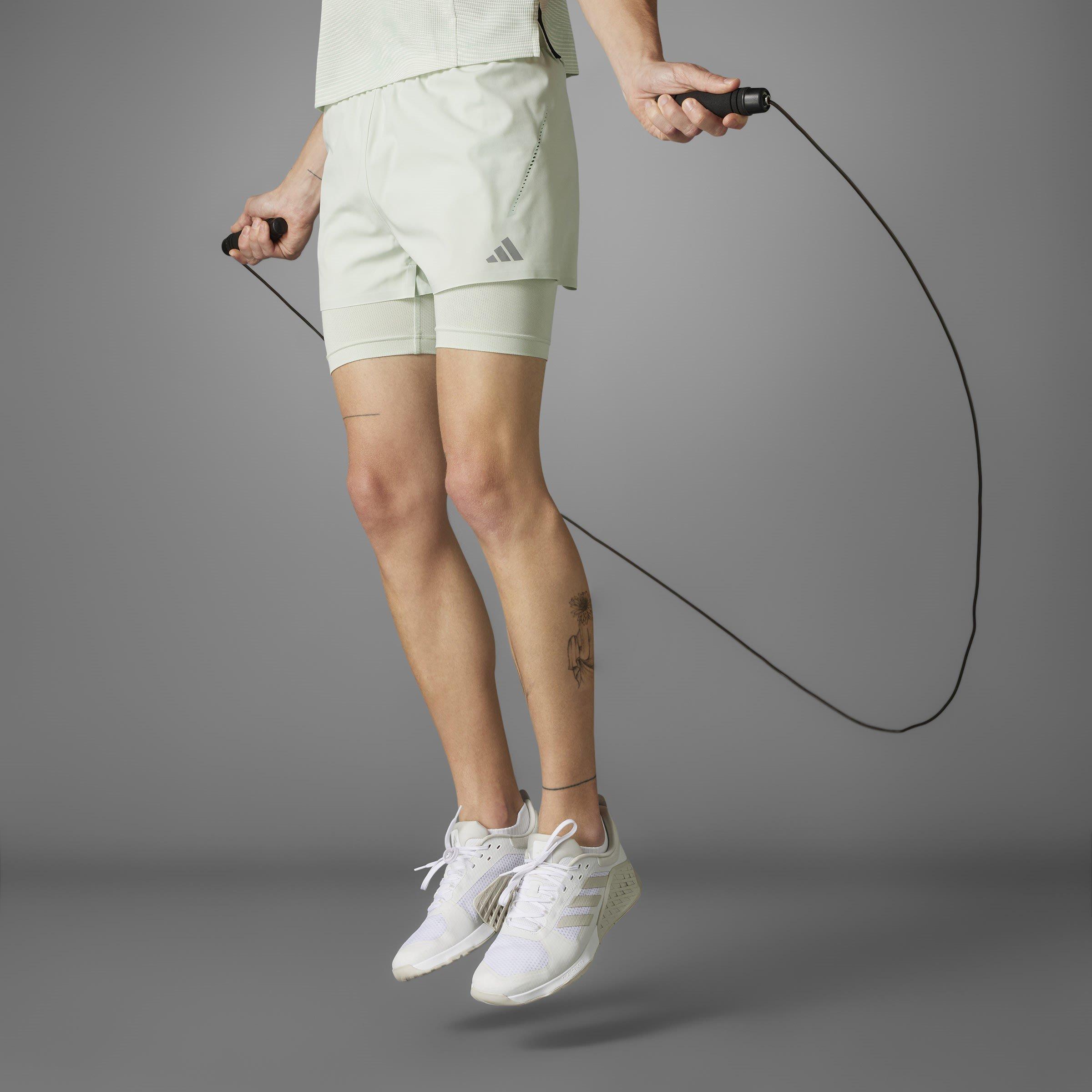 Linen Green - adidas - Performance 2-in-1 Gym Shorts - 8