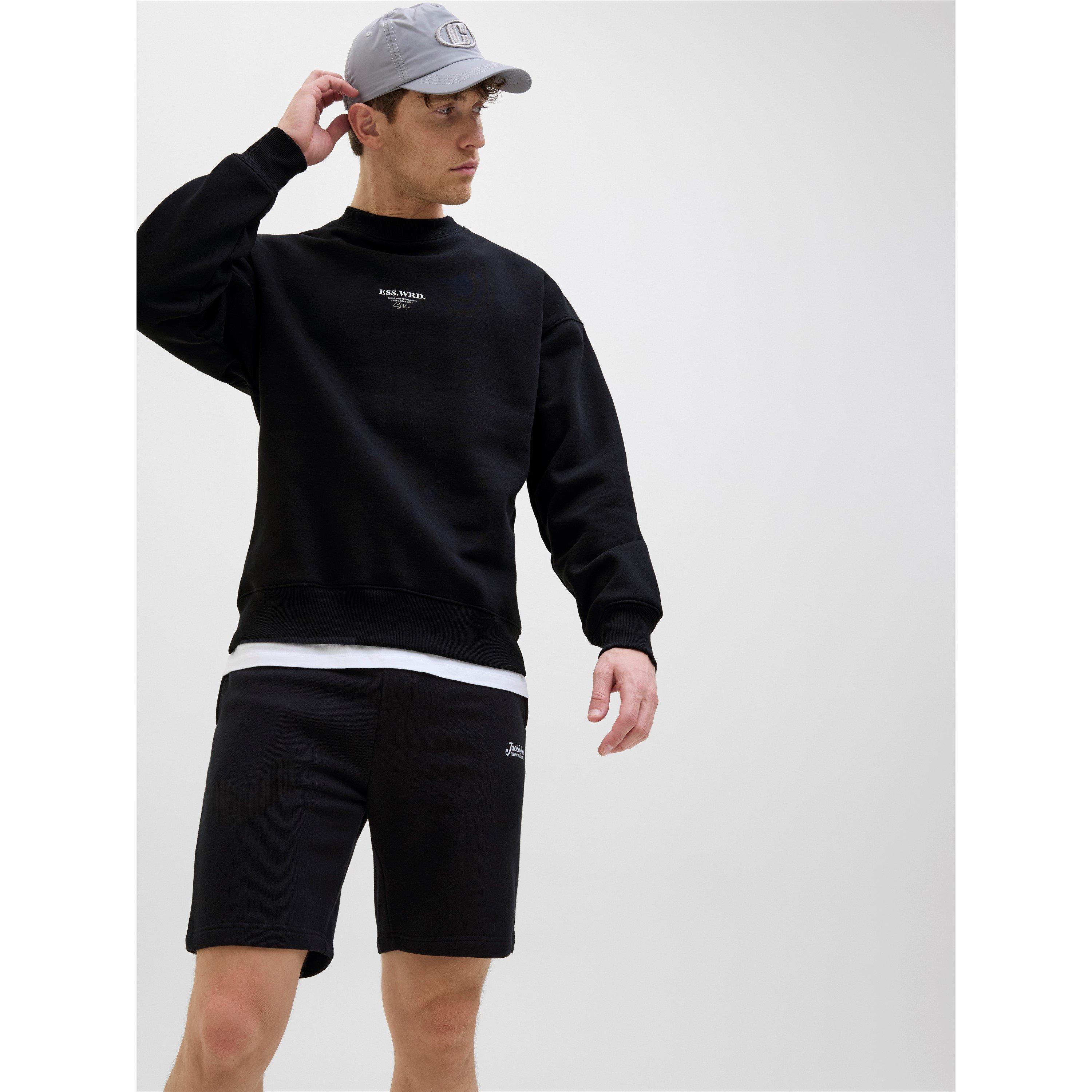 Black - Jack and Jones - Beau Fleece Jogger Shorts - 3