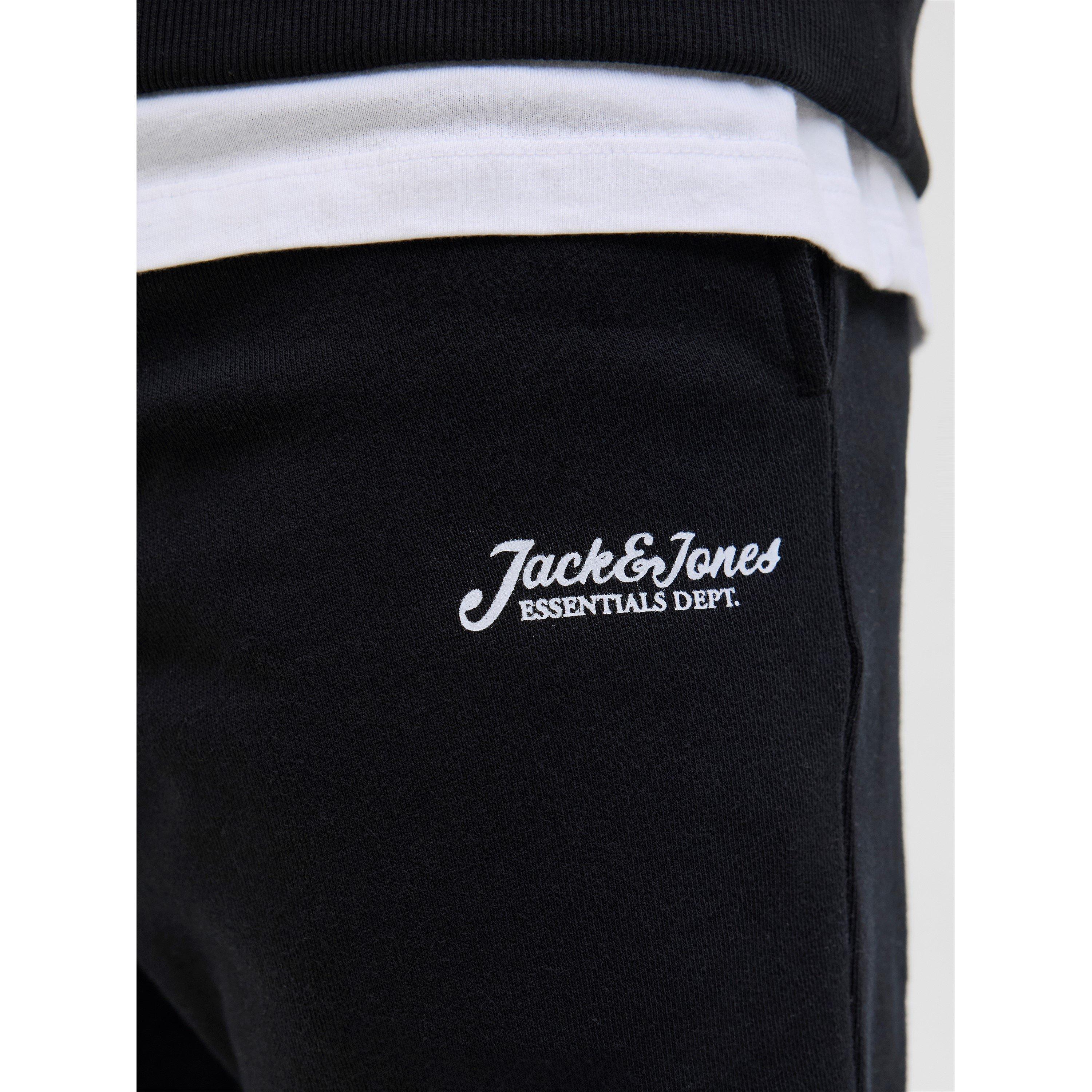 Black - Jack and Jones - Beau Fleece Jogger Shorts - 5