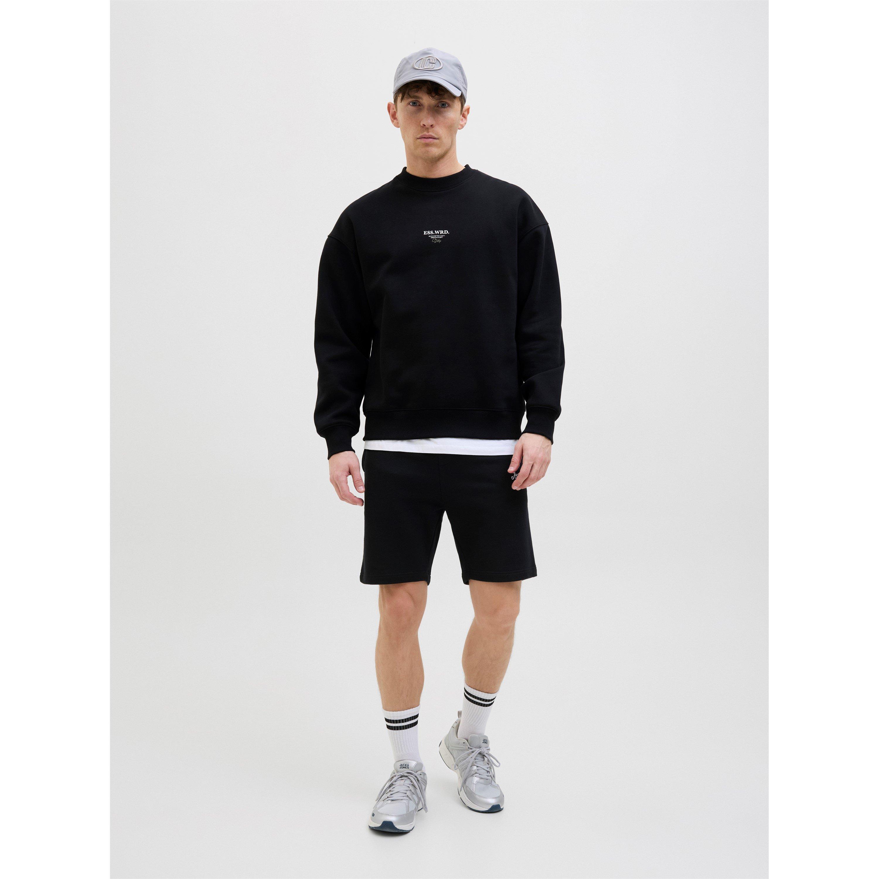 Black - Jack and Jones - Beau Fleece Jogger Shorts - 6