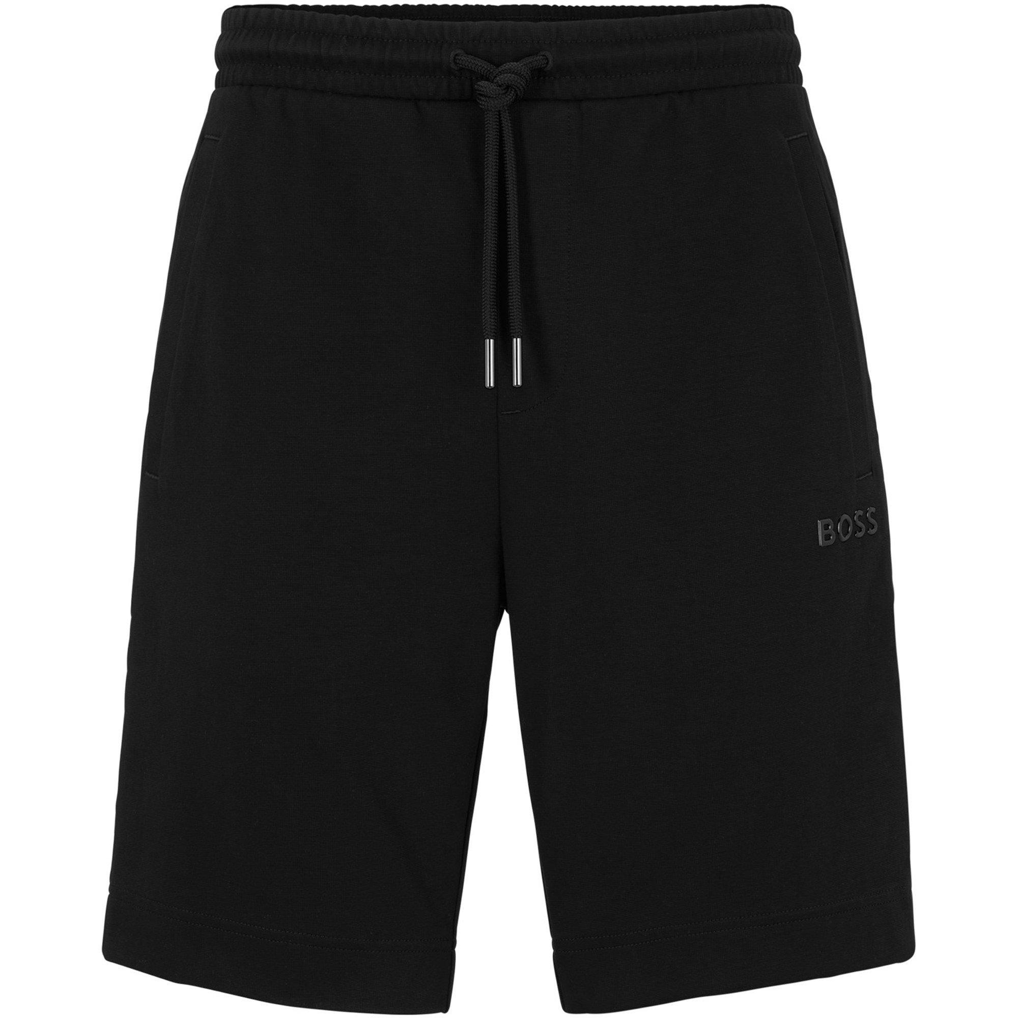 Black - Boss - Men's Headlo Mirror Fleece Jogger Shorts - 2