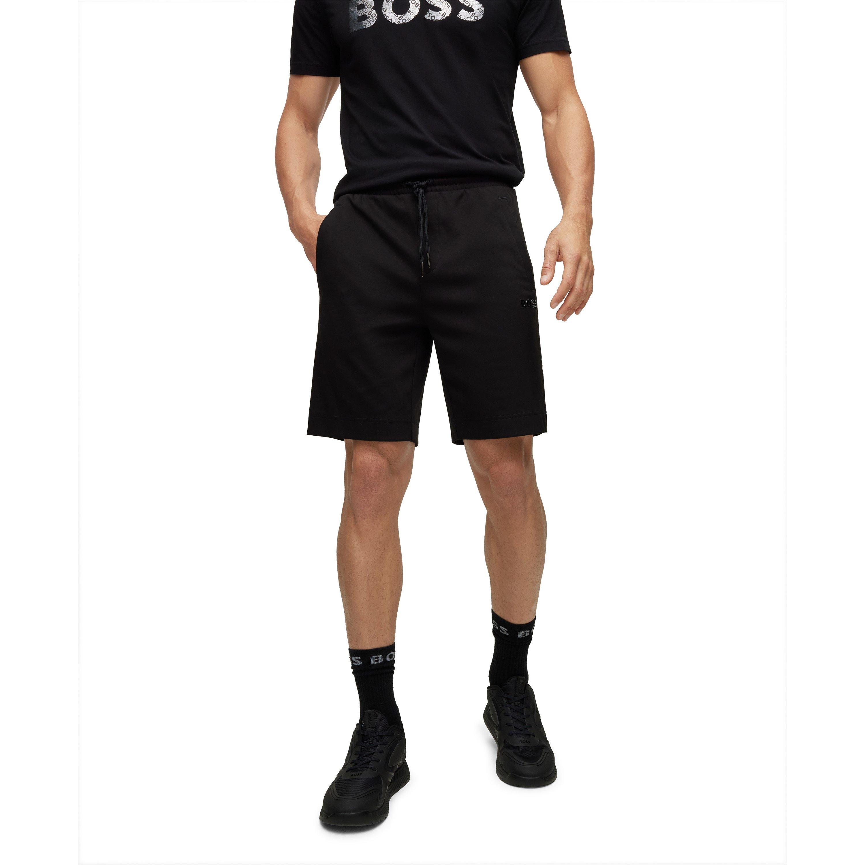 Black - Boss - Men's Headlo Mirror Fleece Jogger Shorts - 3