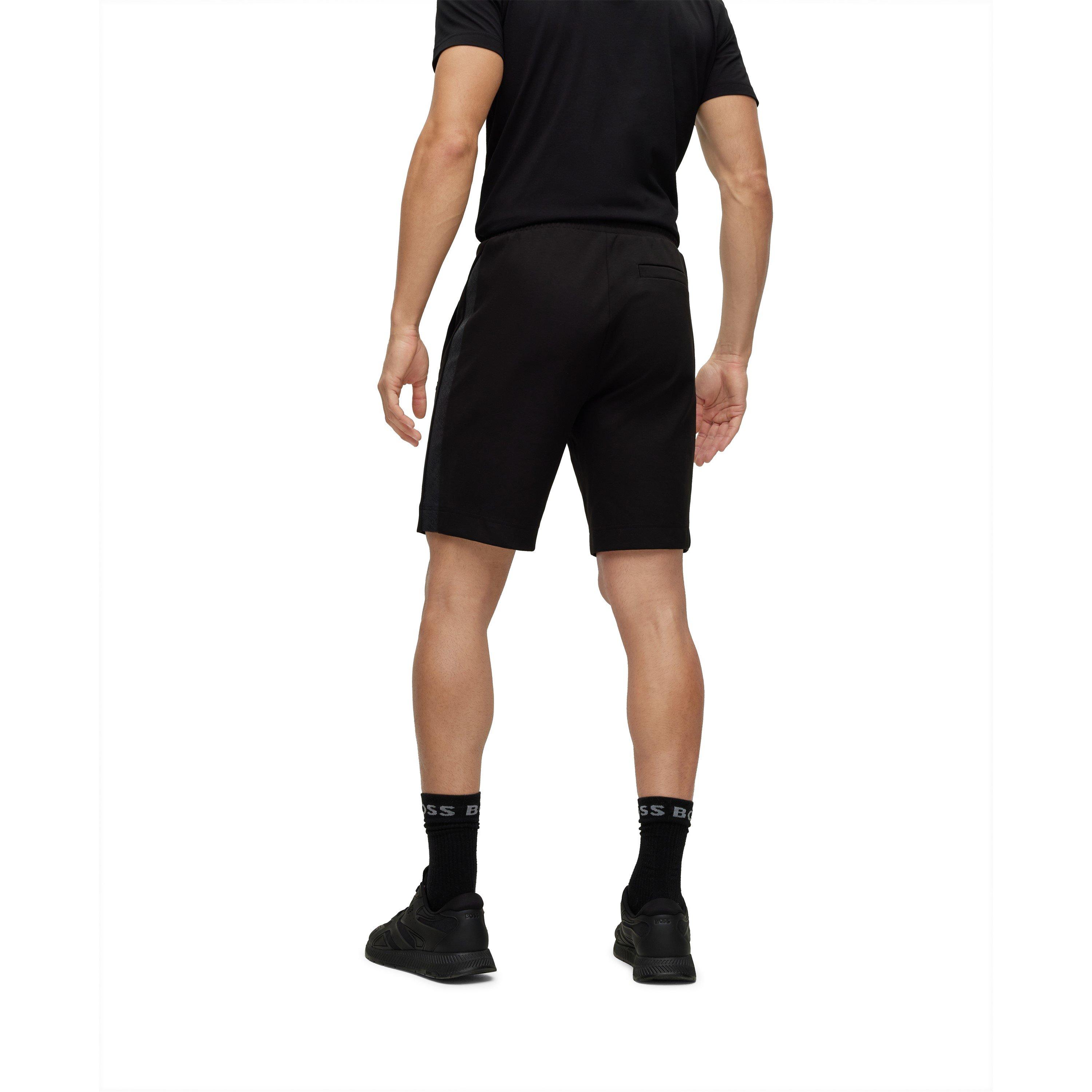 Black - Boss - Men's Headlo Mirror Fleece Jogger Shorts - 4