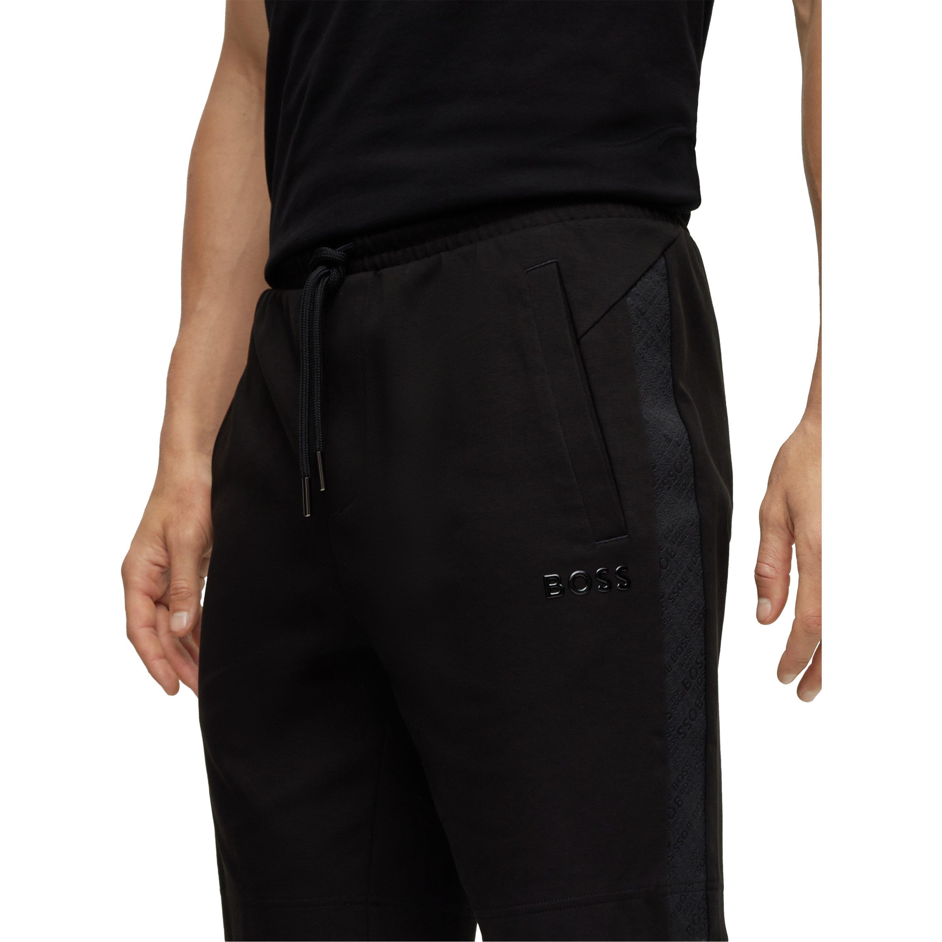 Black - Boss - Men's Headlo Mirror Fleece Jogger Shorts - 5