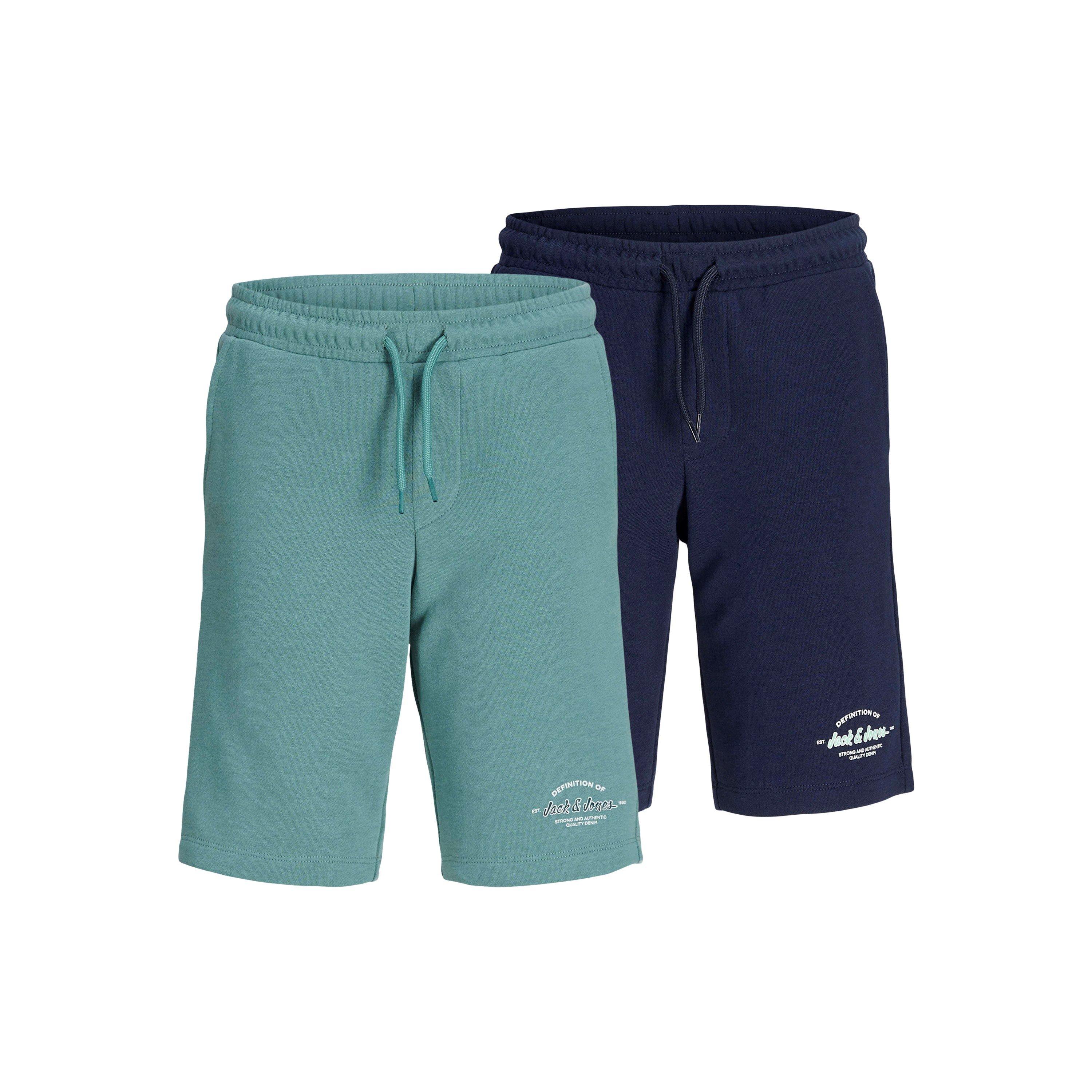 Navy/Mineral - Jack and Jones - Kids' Fleece Jogger Shorts - 1