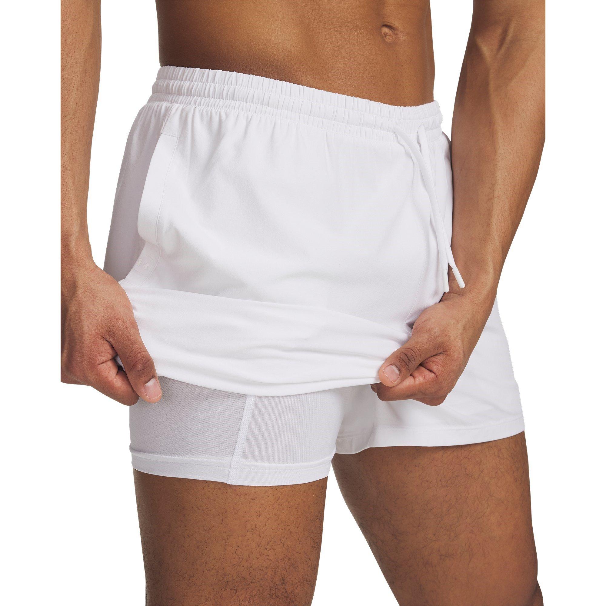 White - Under Armour - Performance Gym Shorts - 3