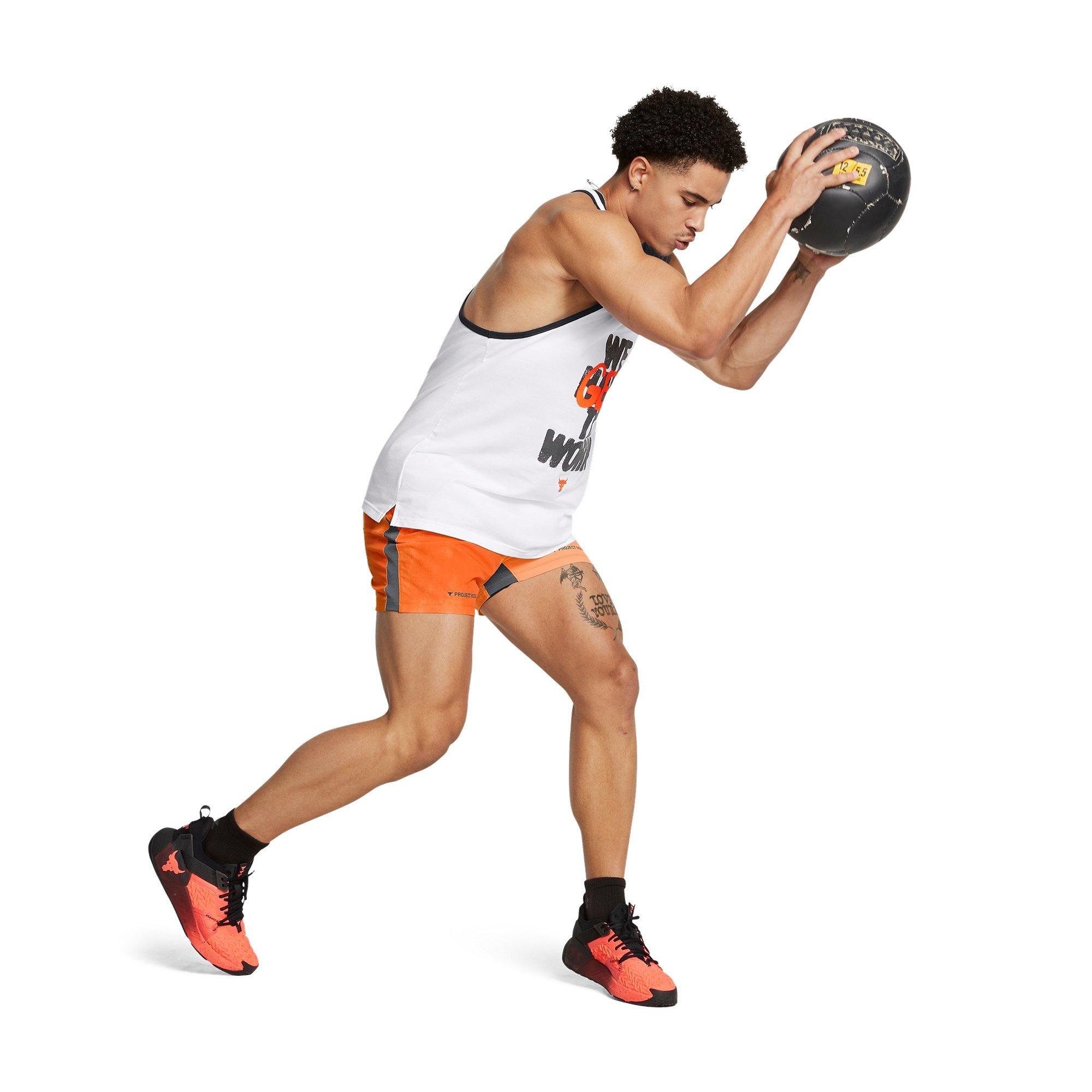 Orange - Under Armour - Rock Ultimate Performance Gym Shorts - 6