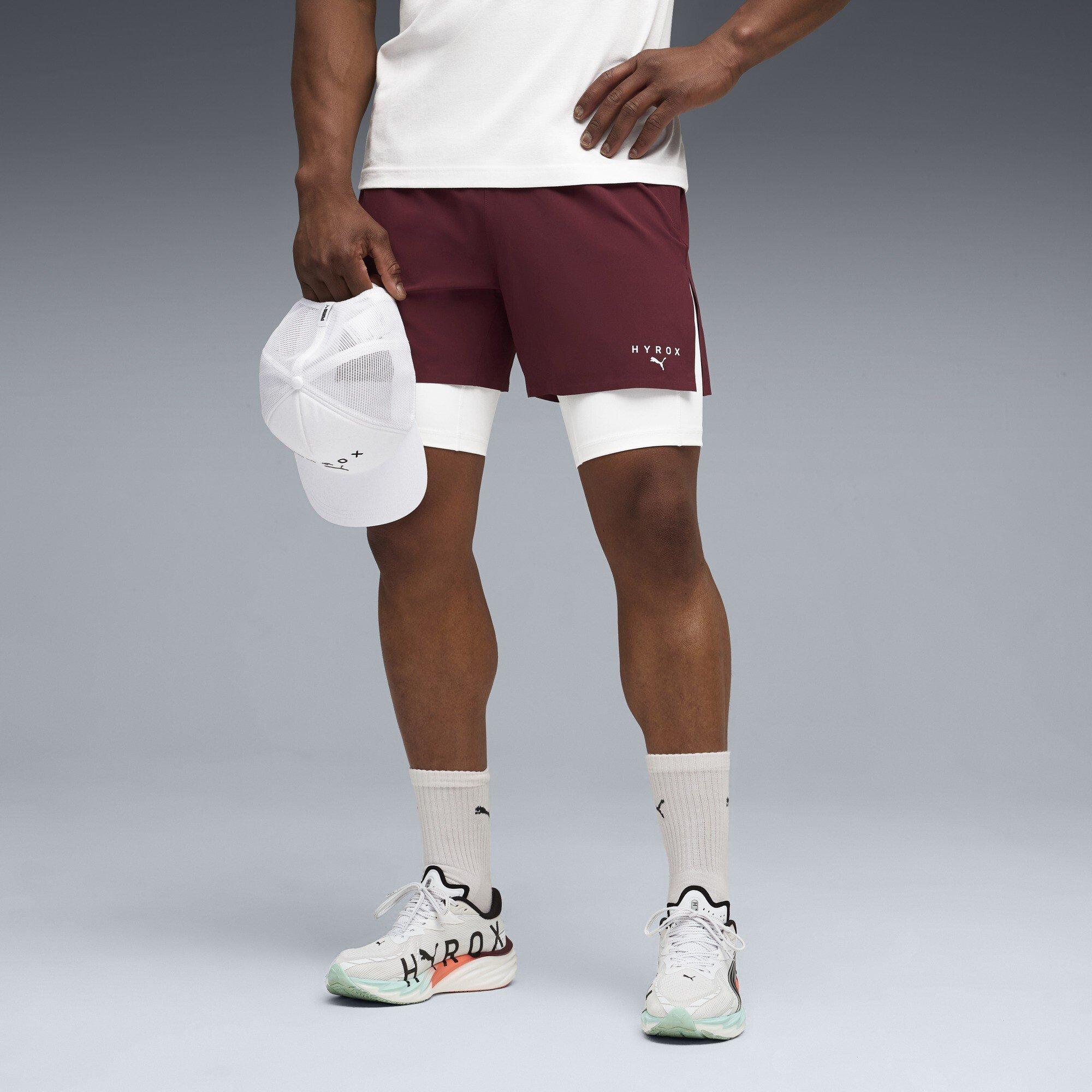 Ruby Shimmer - Puma - Men's Hyrox 2-in-1 Performance Gym Shorts - 3