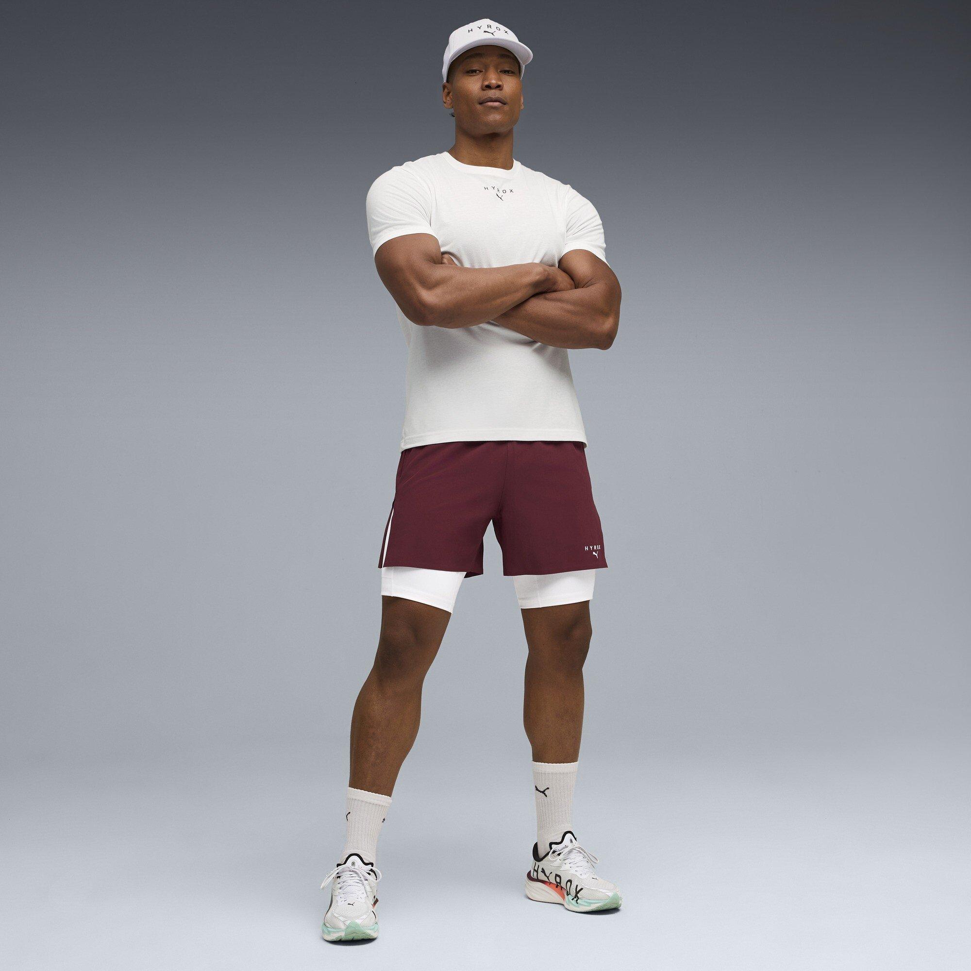 Ruby Shimmer - Puma - Men's Hyrox 2-in-1 Performance Gym Shorts - 7