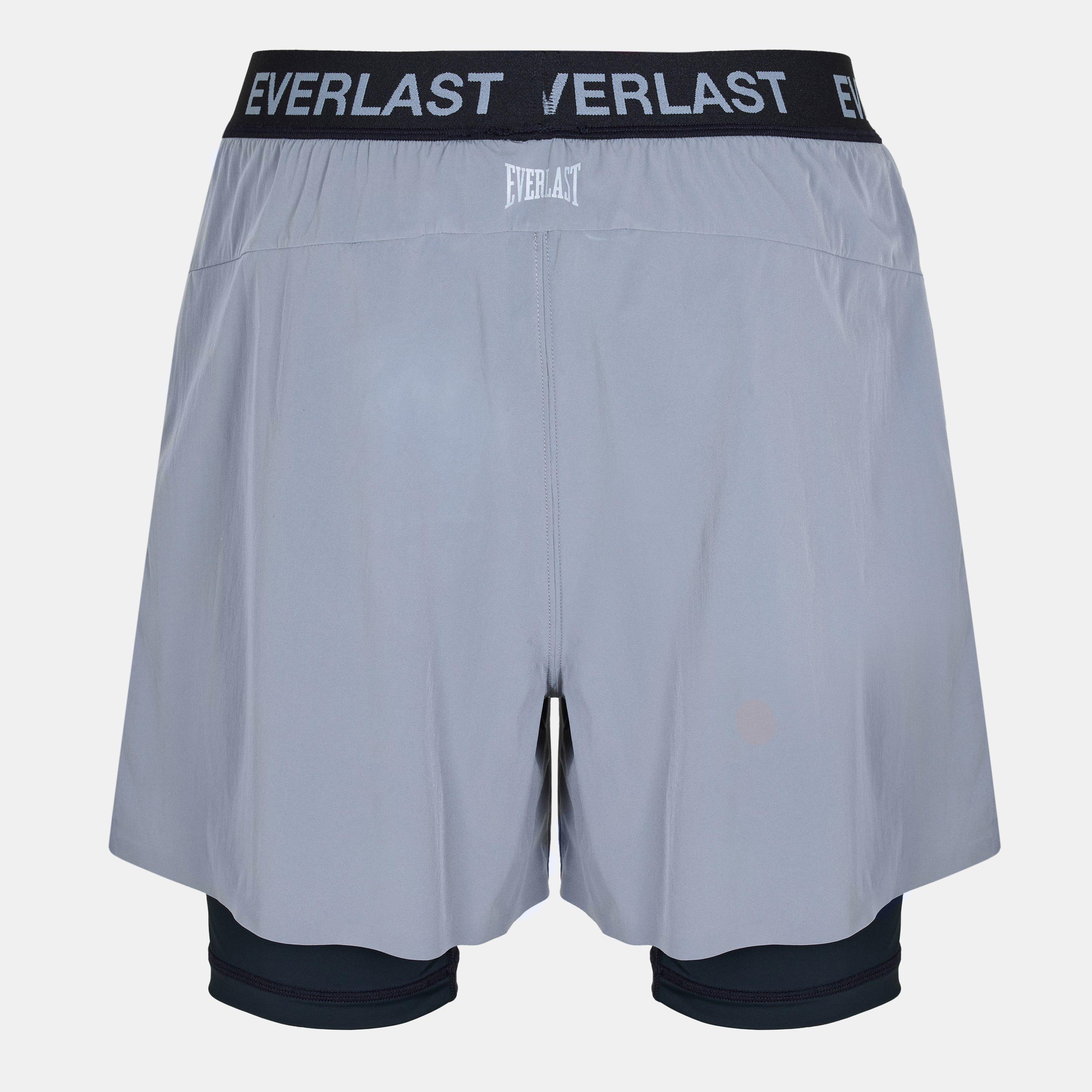 Grey - Everlast - 2in1 5in Shorts Mens - 2