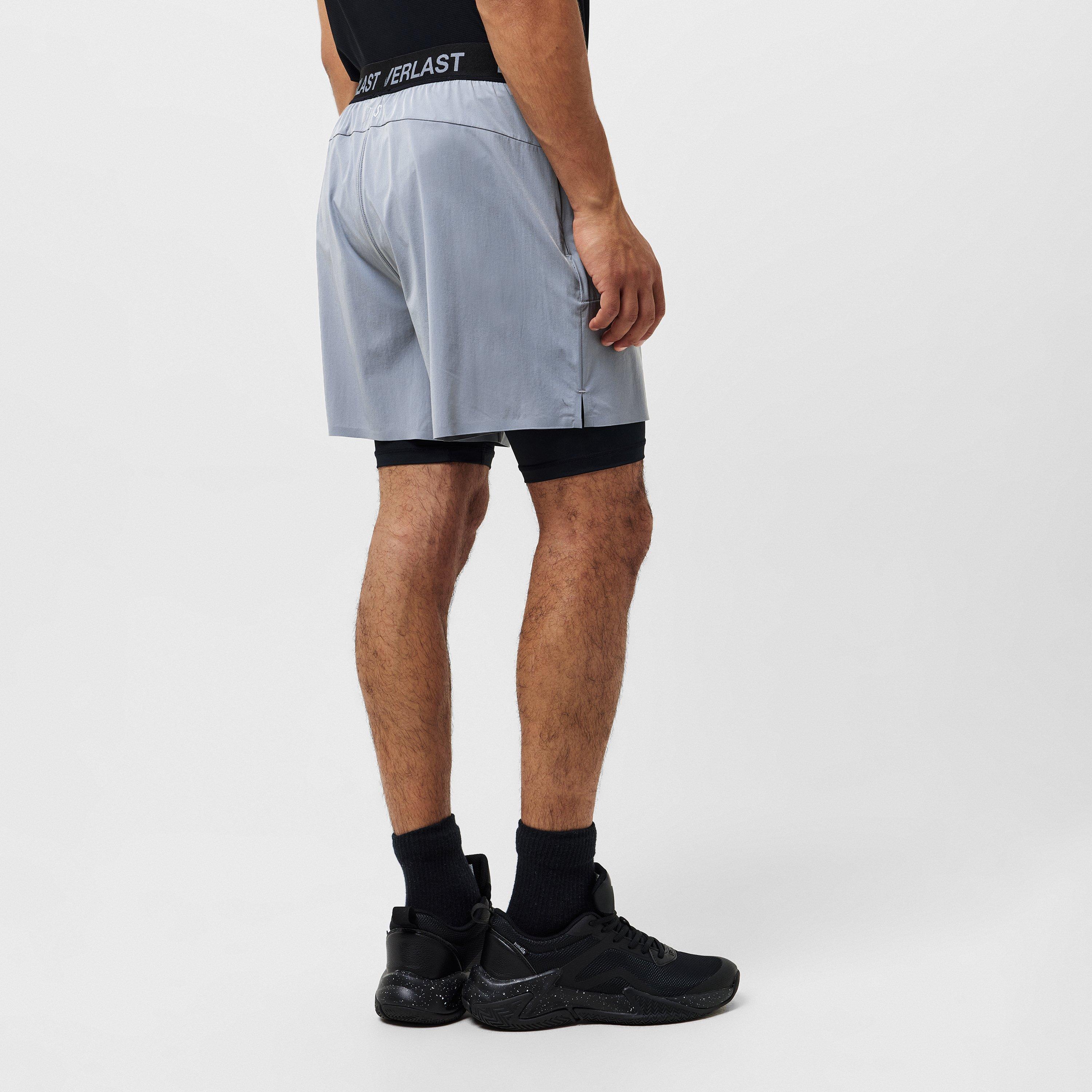 Grey - Everlast - 2in1 5in Shorts Mens - 4