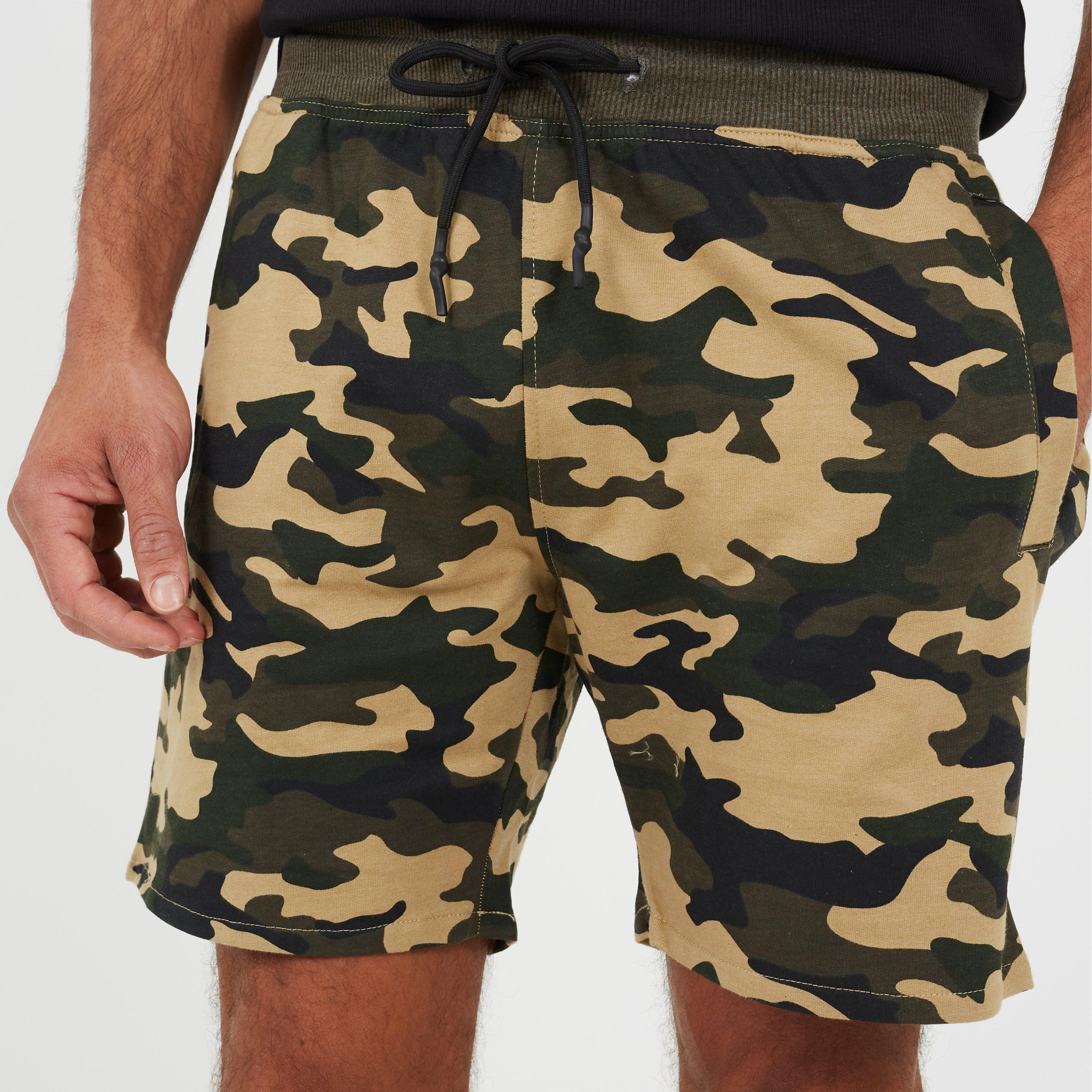 Khaki Camouflage - Brave Soul - Print Jersey Short - 3