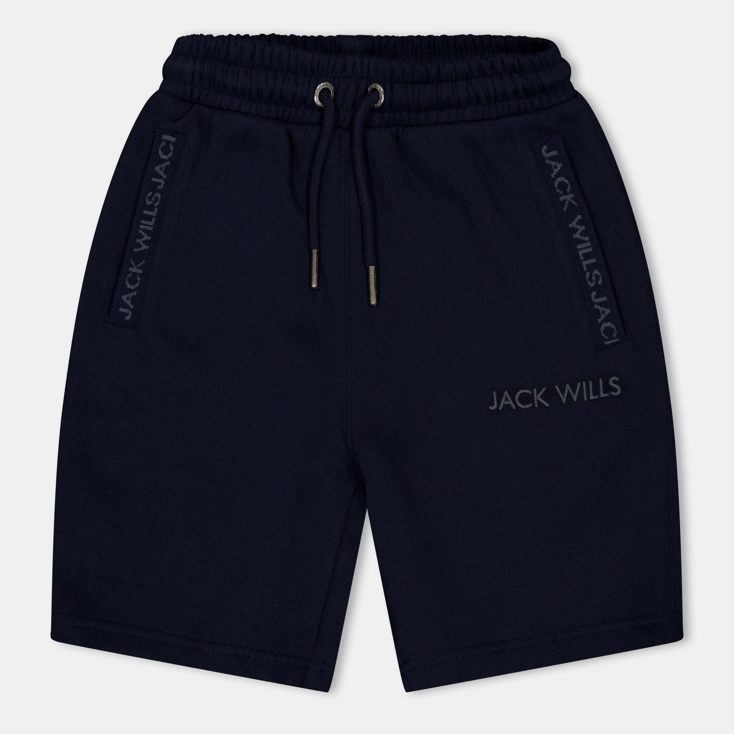 Marineblau - Jack Wills - Kids' Fleece Jacquard Jogger Shorts - 1