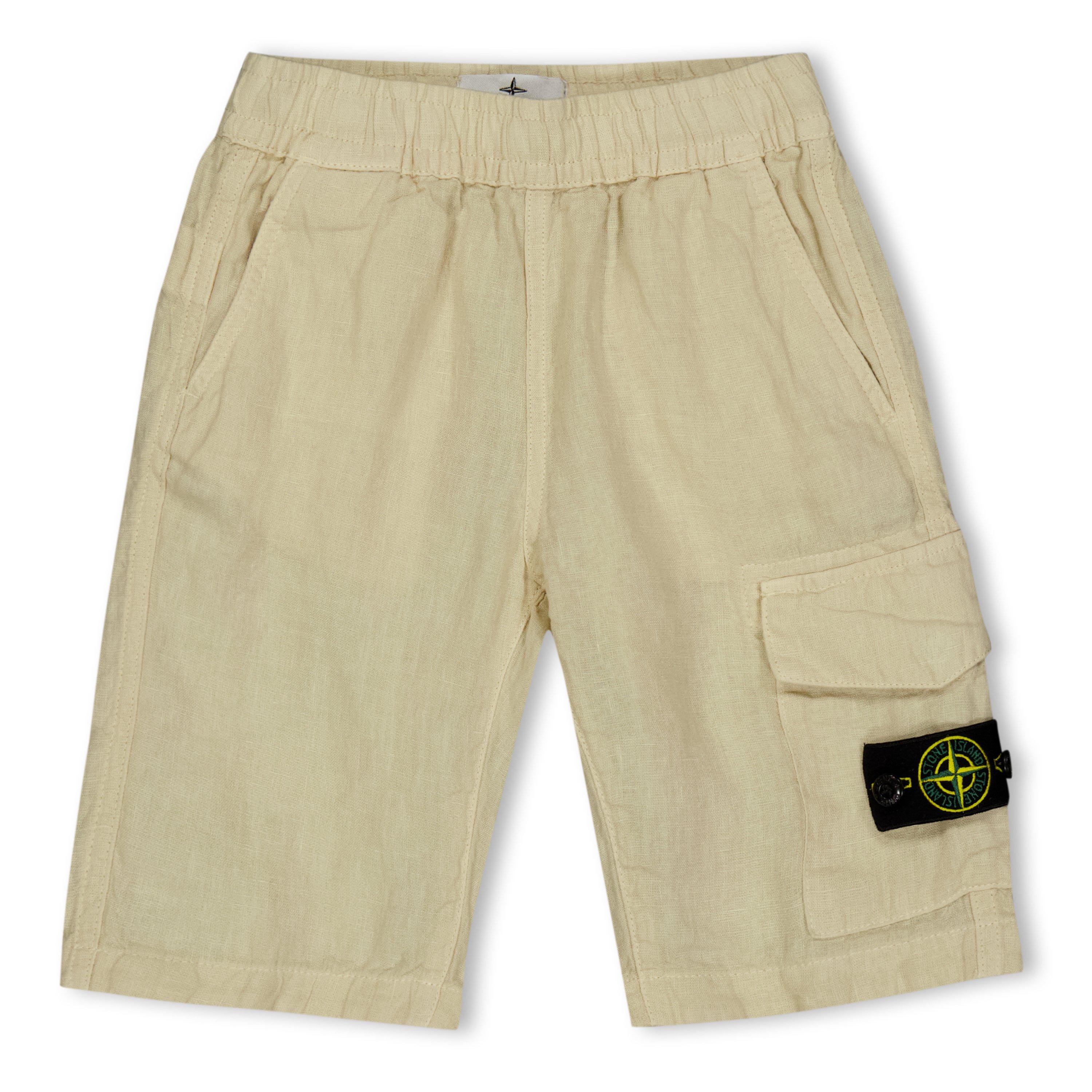 Stone Island Kids' Fleece Jogger Shorts - Plaster V0097 - 6 Years