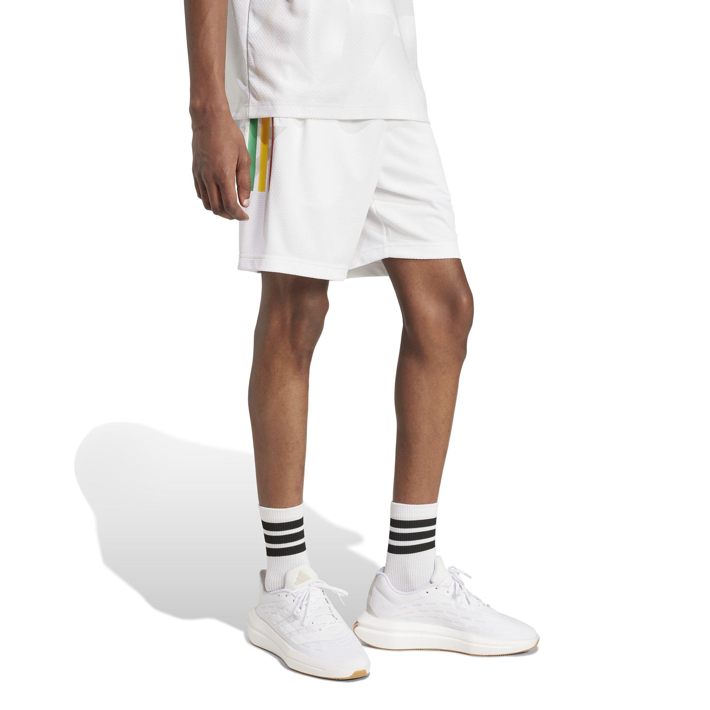 Wht/Grey/Red - adidas - Men's Tiro Jersey Jogger Shorts - 4