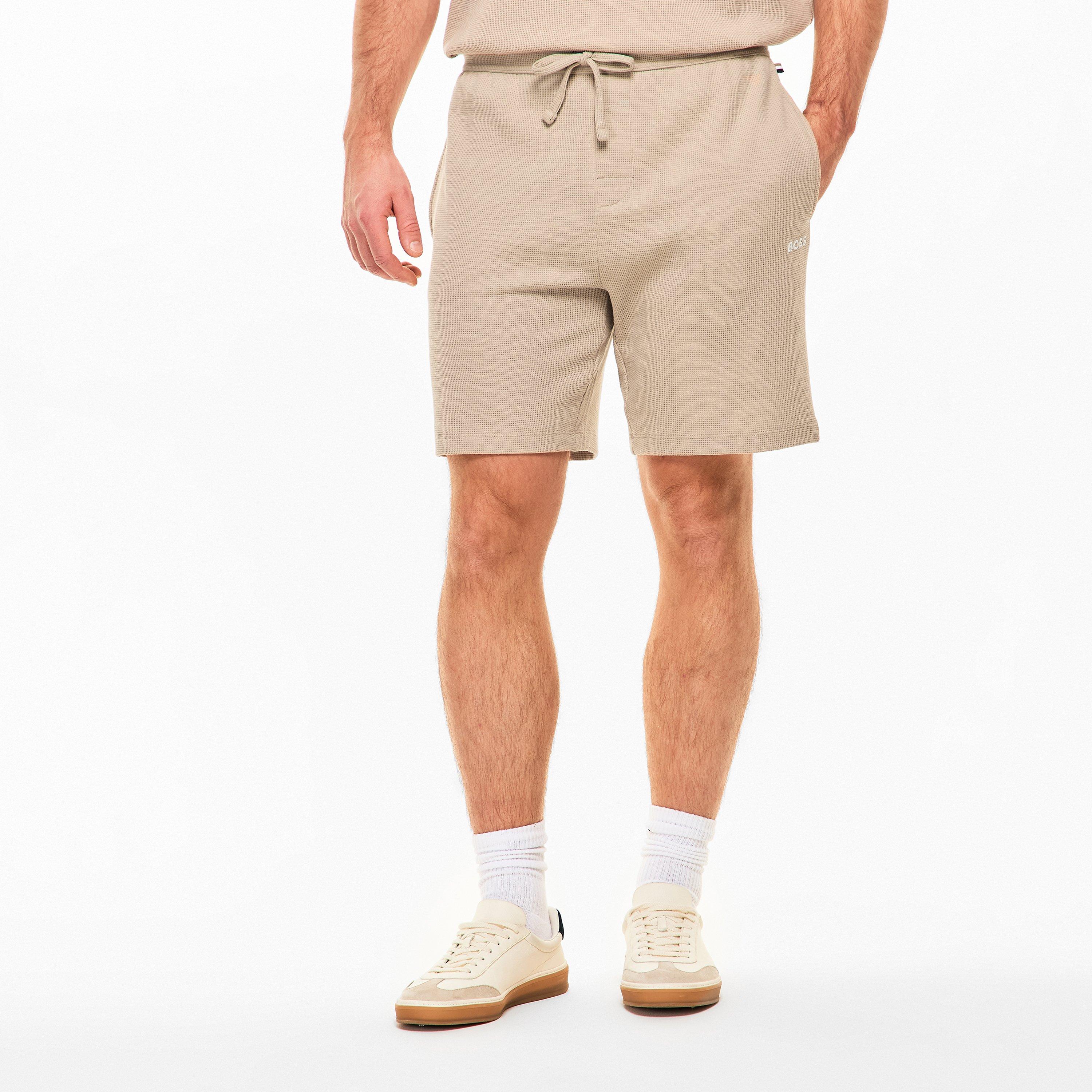 Beige 275 - Boss - Mens BOSS Bodywear Waffle Soft Texture Shorts - 3