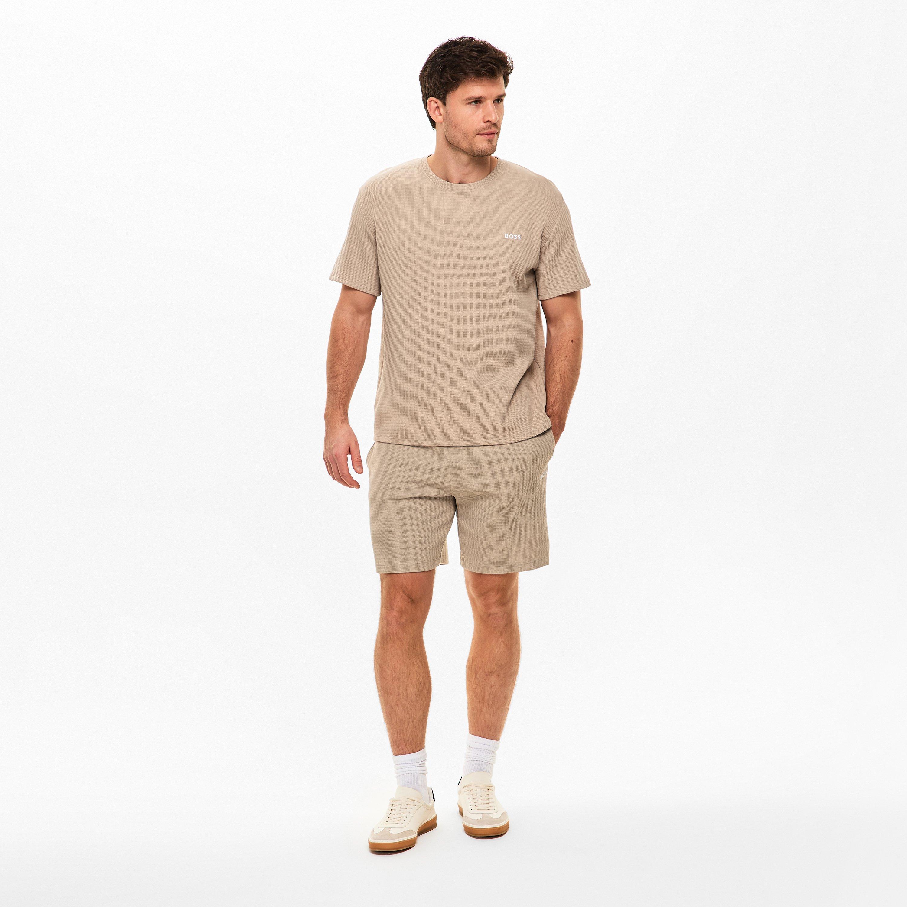 Beige 275 - Boss - Mens BOSS Bodywear Waffle Soft Texture Shorts - 6