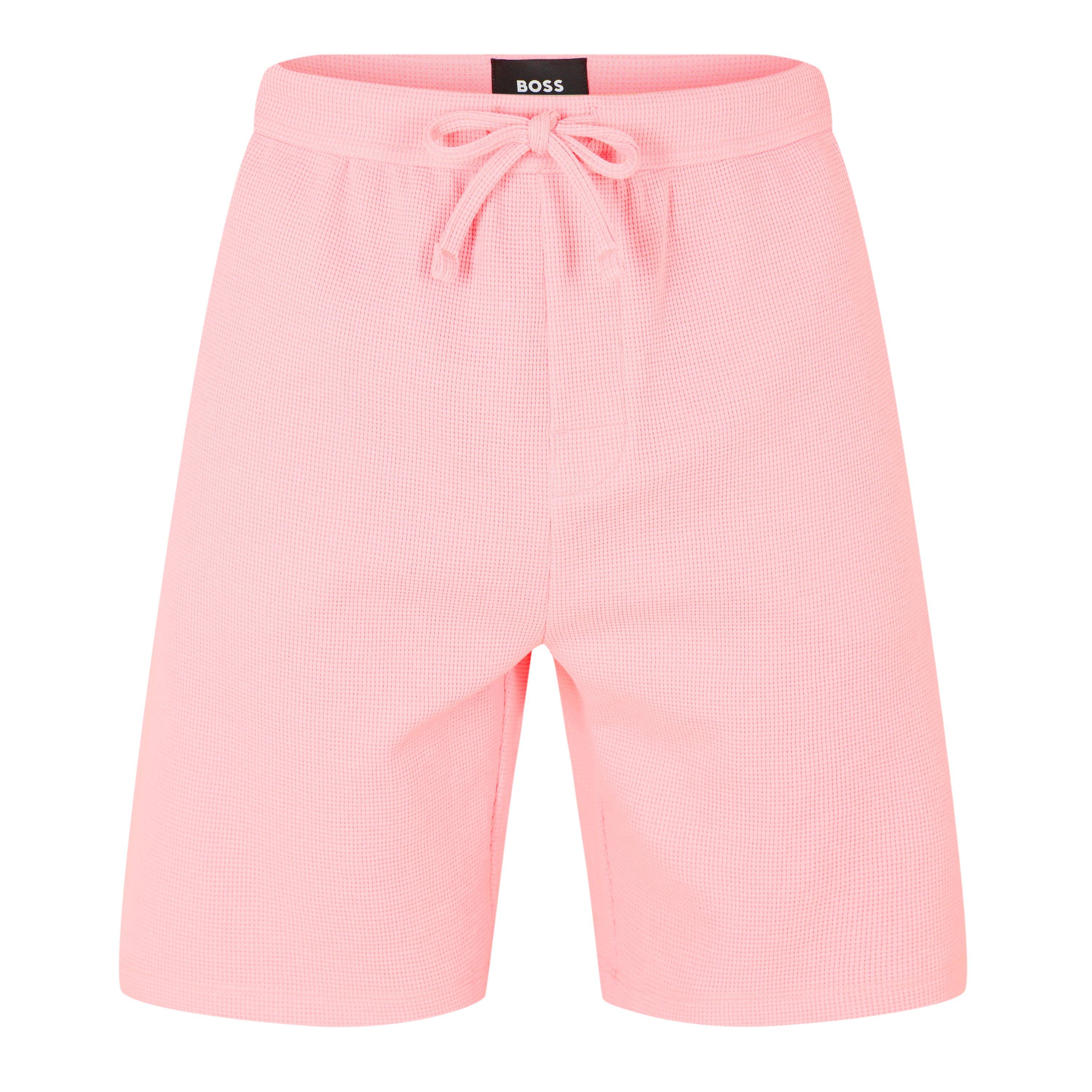 Boss Mens BOSS Bodywear Waffle Soft Texture Shorts - Pink 685 - Medium