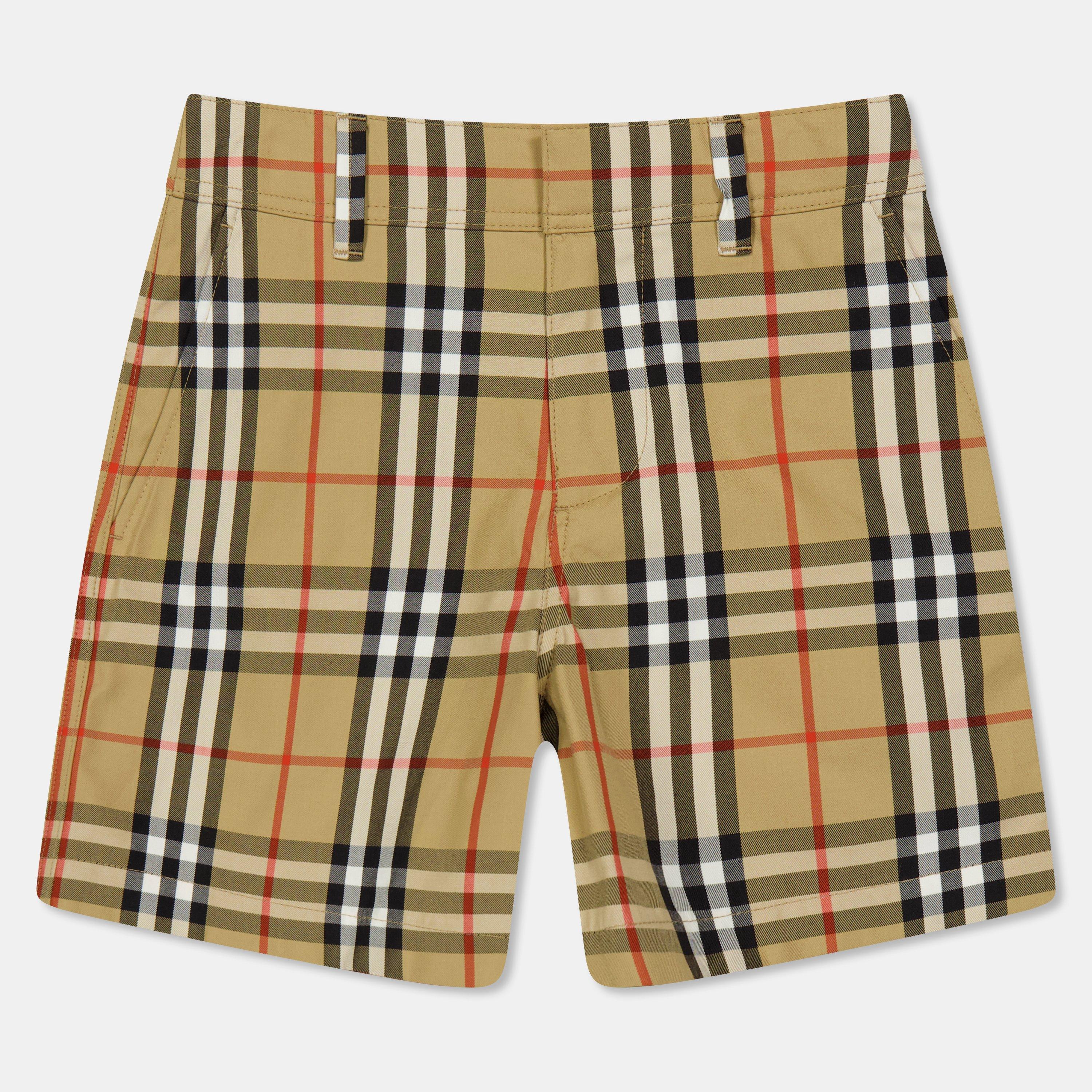 Burberry Kids' Burb Oscar Check Chino Shorts - Sand Chk B9368 - Size 14Y
