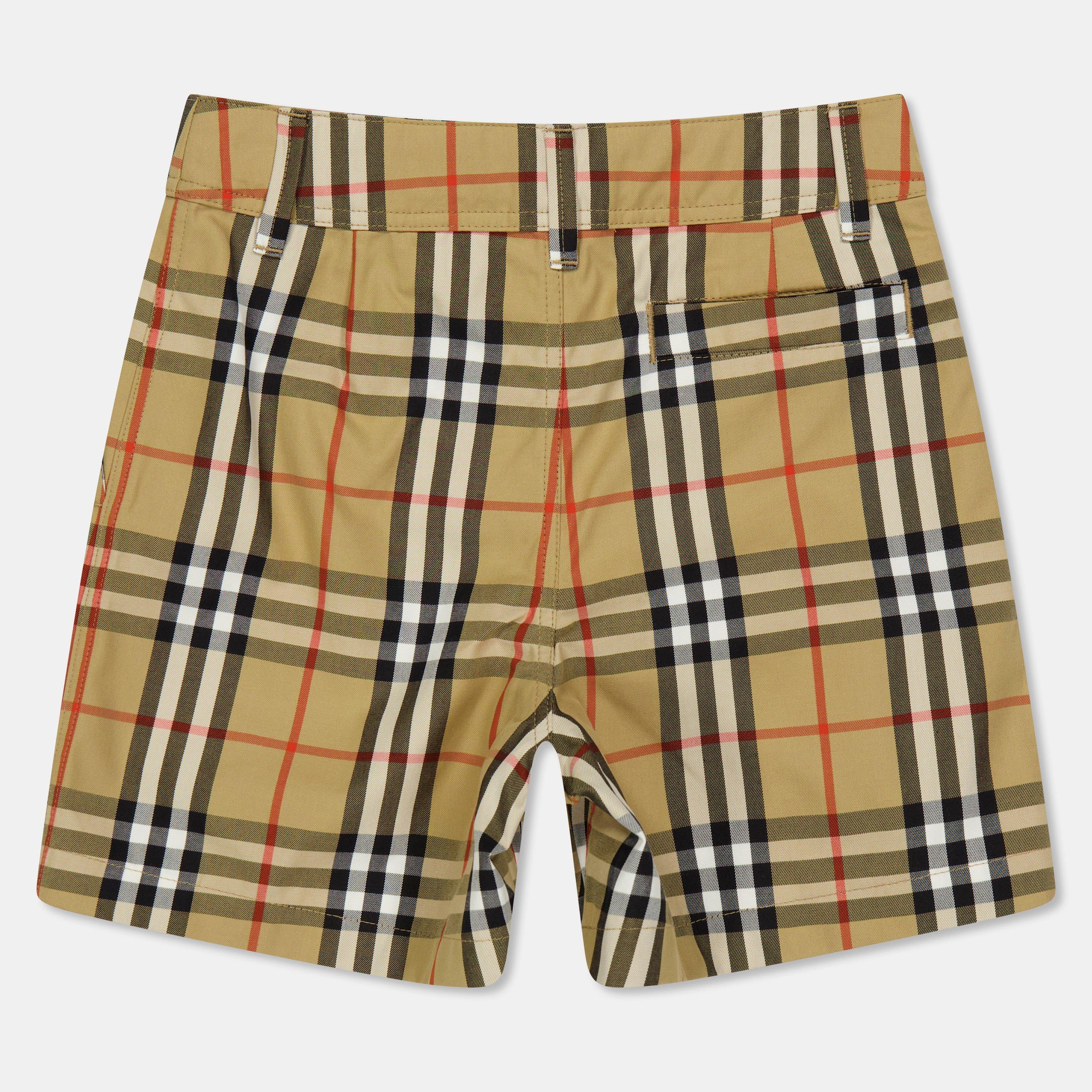 Sand Chk B9368 - Burberry - Kids' Burb Oscar Check Chino Shorts - 2