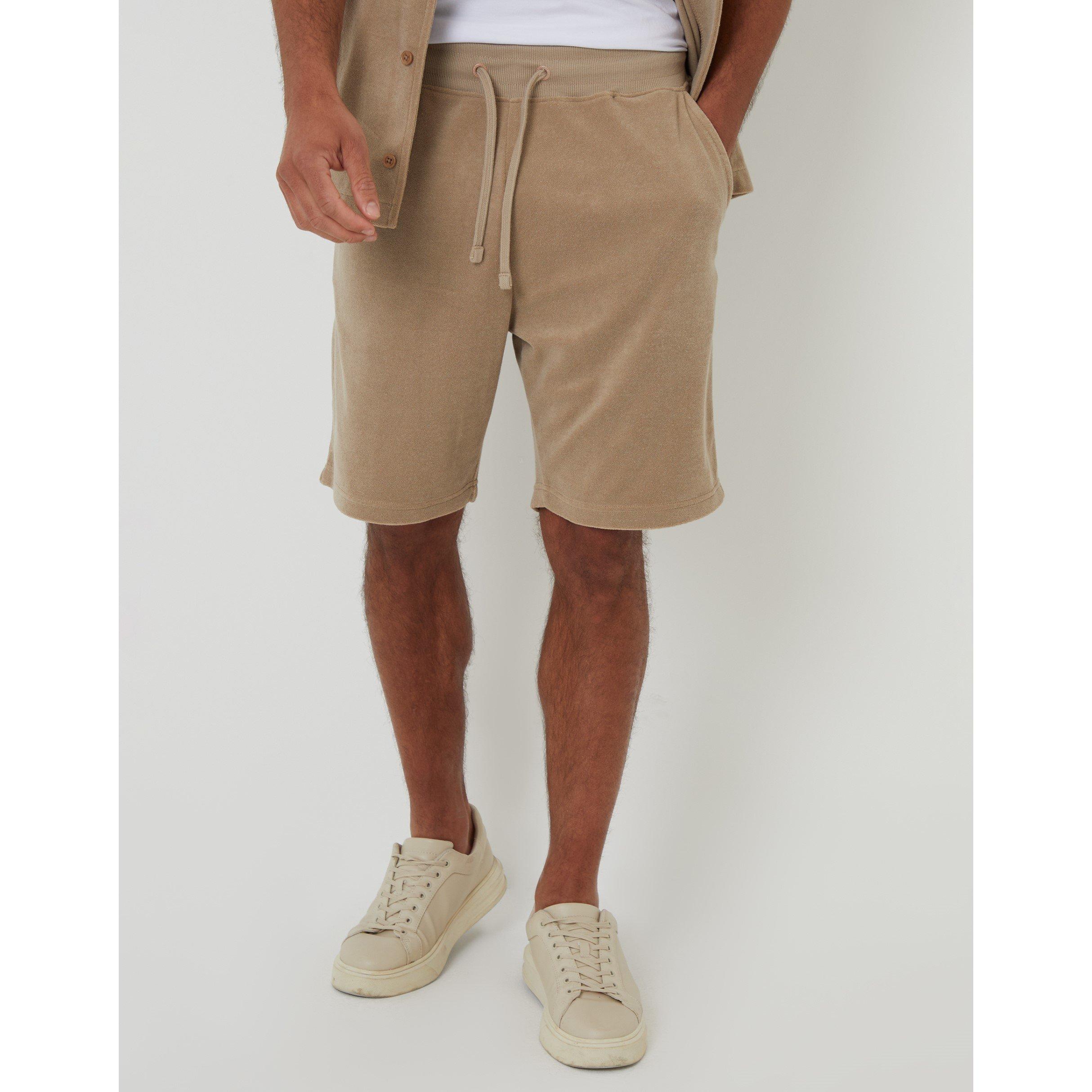 Threadbare Men's Fleece Jogger Shorts - Mid Stone - Medium