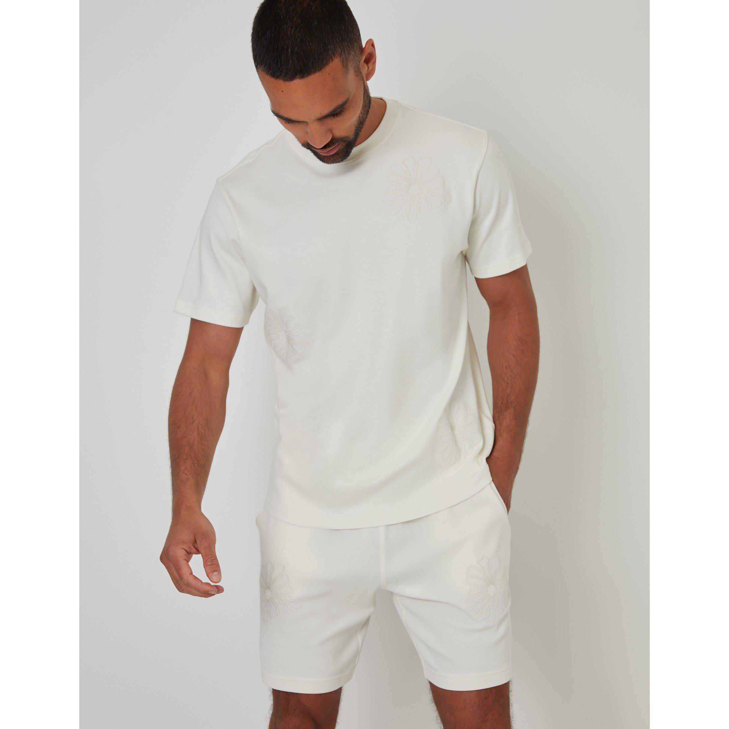 White - Threadbare - Men's Ardsley Fleece Jogger Shorts - 2